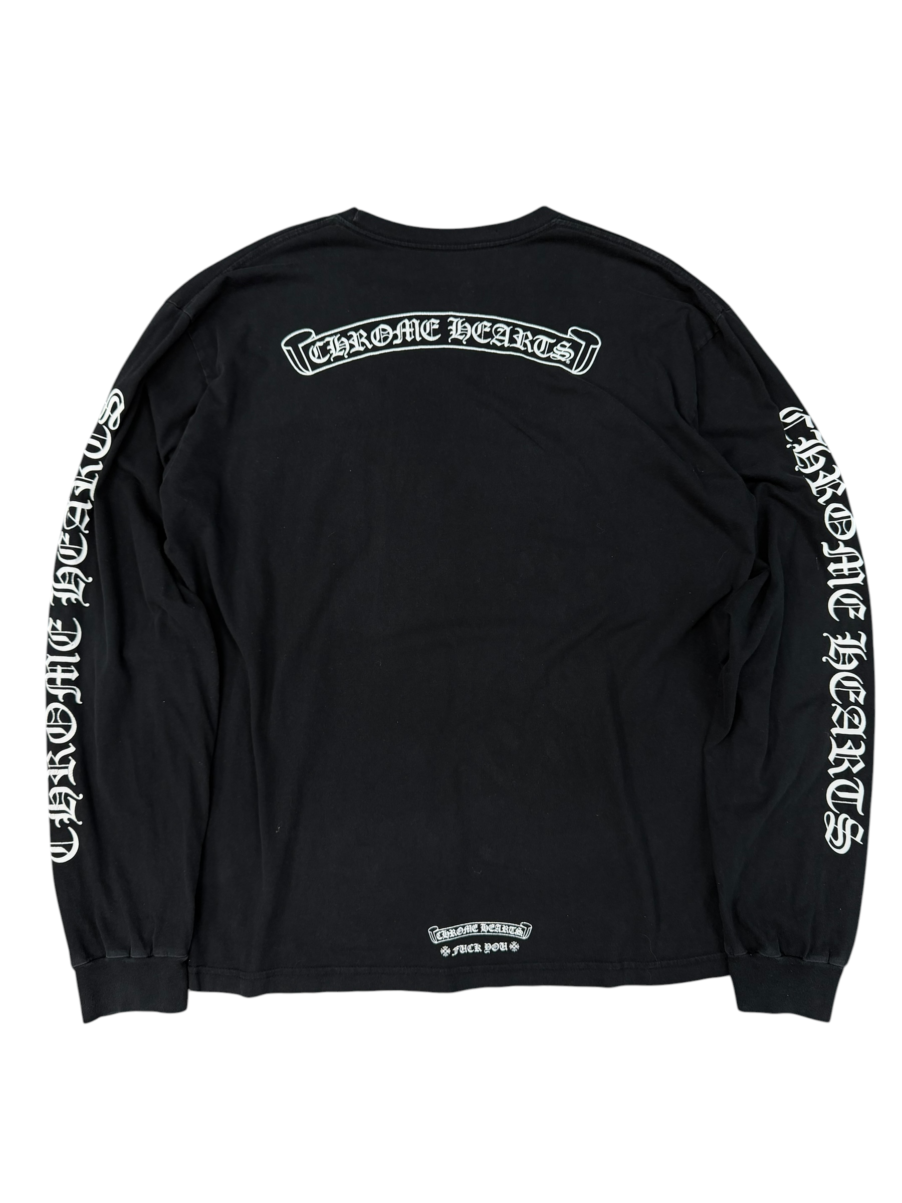 CHROME HEARTS SCROLL LOGO LONG SLEEVE TEE (XXL)