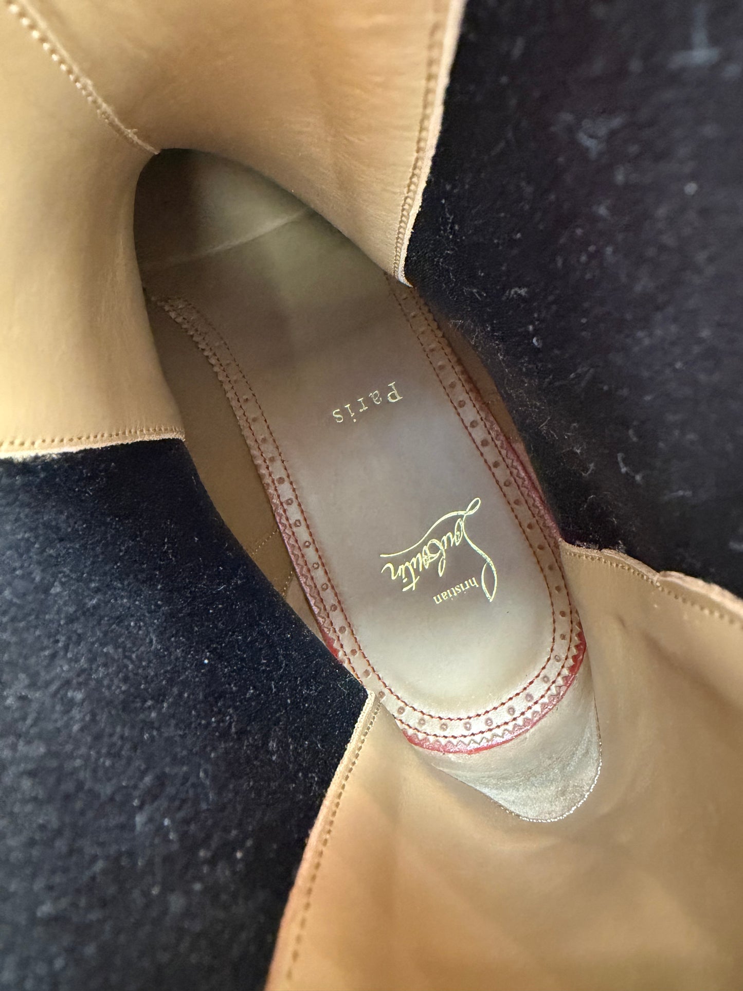 CHRISTIAN LOUBOUTIN SAMSON CALF LEATHER BOOTS (44)