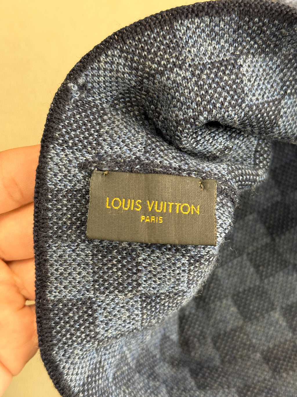 LOUIS VUITTON BLACK CHECKERED BEANIE