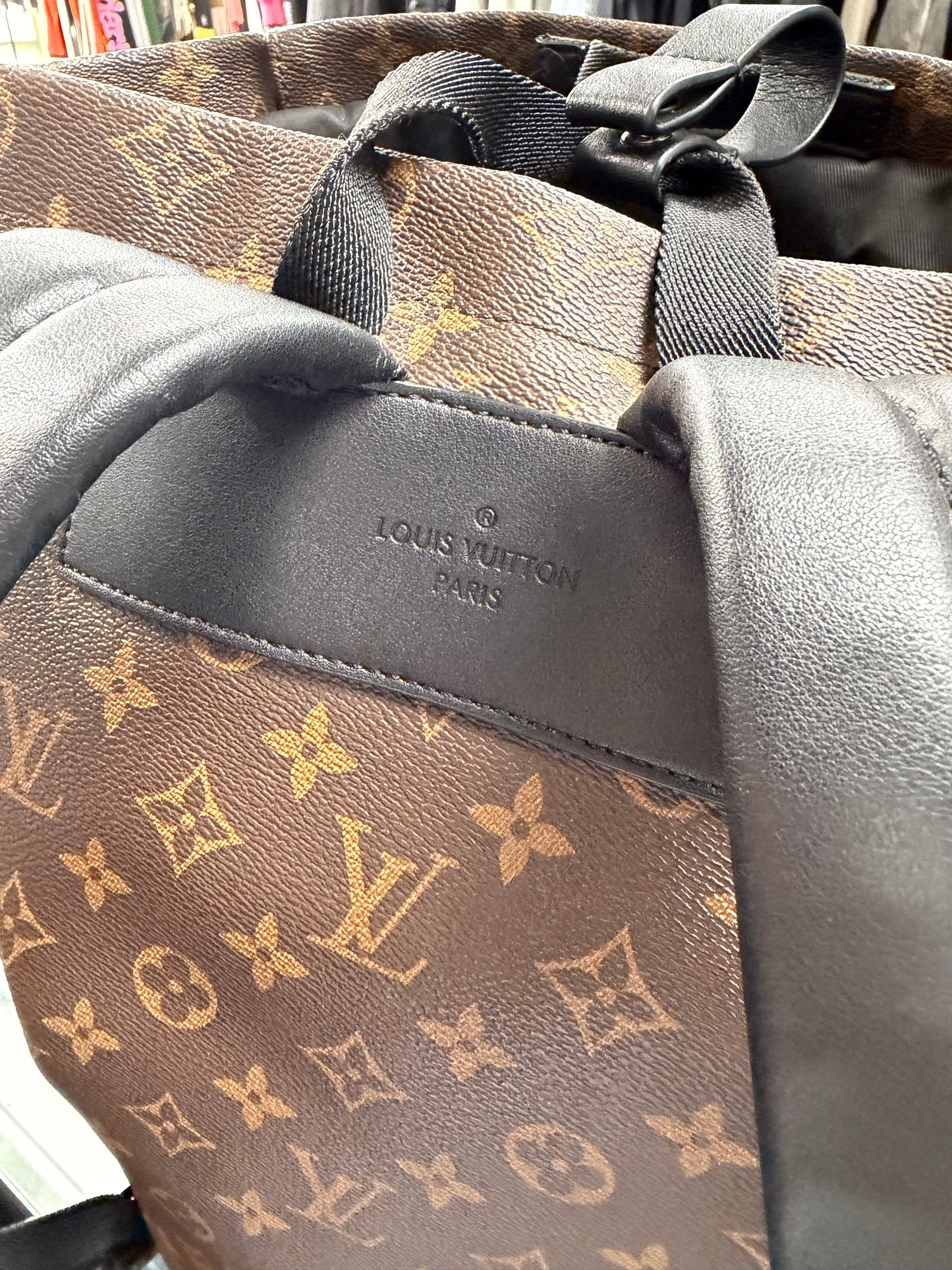 LOUIS VUITTON BROWN STORY MONOGRAM CHALK BACKPACK