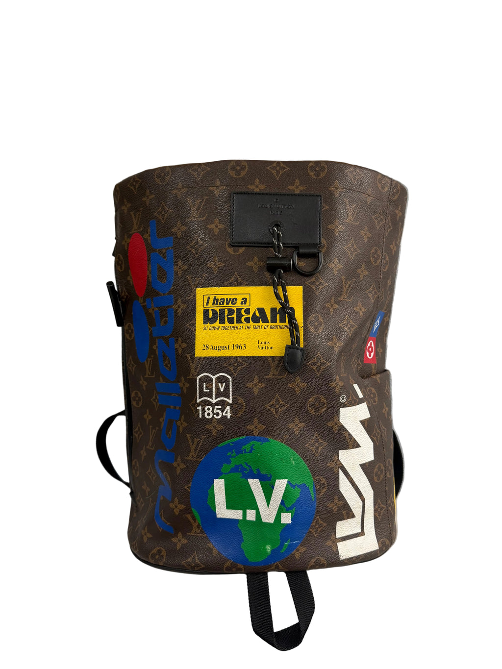 LOUIS VUITTON BROWN STORY MONOGRAM CHALK BACKPACK