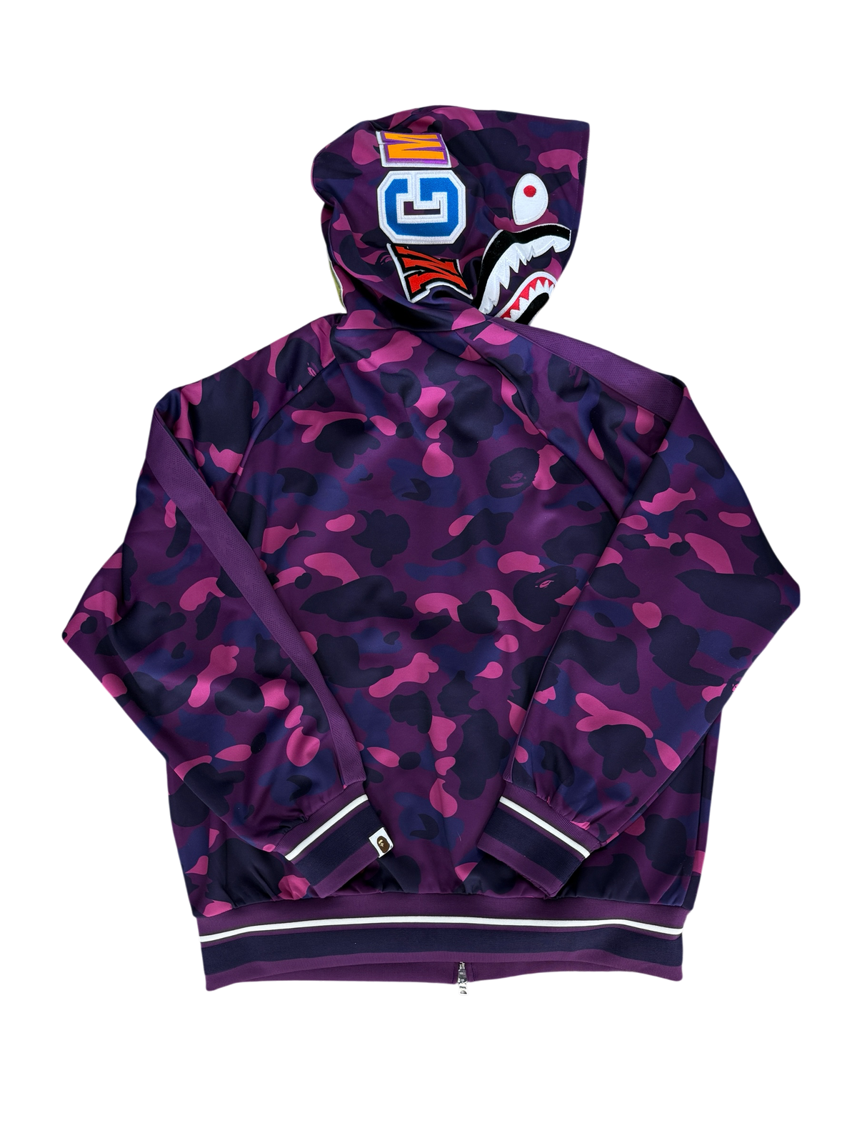 BAPE COLOR CAMO PURPLE FULL ZIP HOODIE (M)