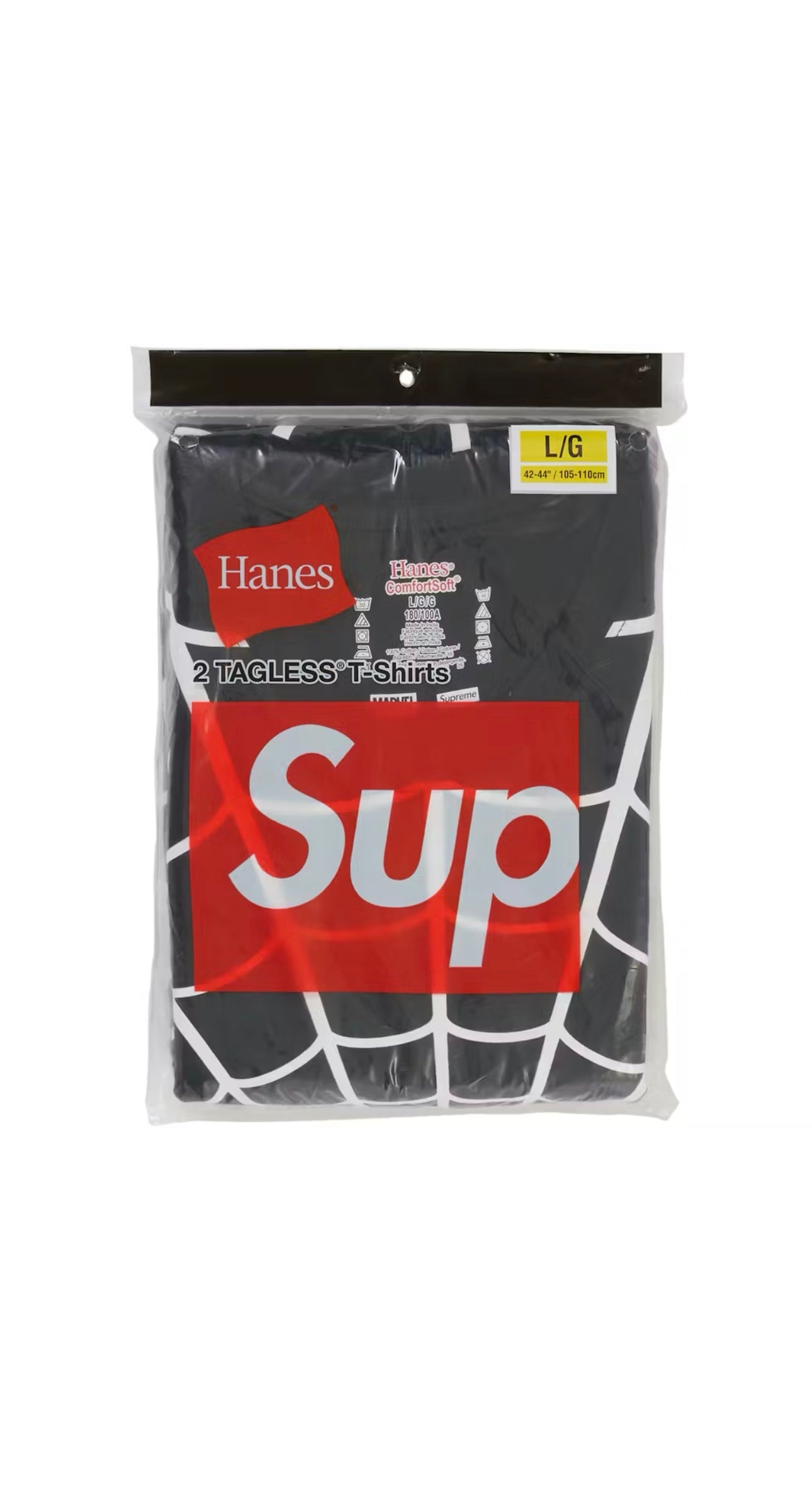 SUPREME x HANES SPIDER WEB TEE 2 PACK (L)