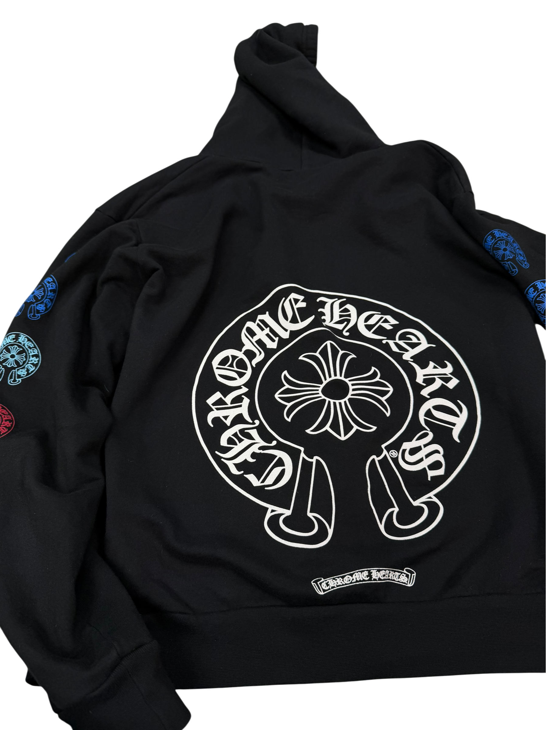 CHROME HEARTS MULTICOLOR HORSESHOE DAGGER ZIP HOODIE (S)