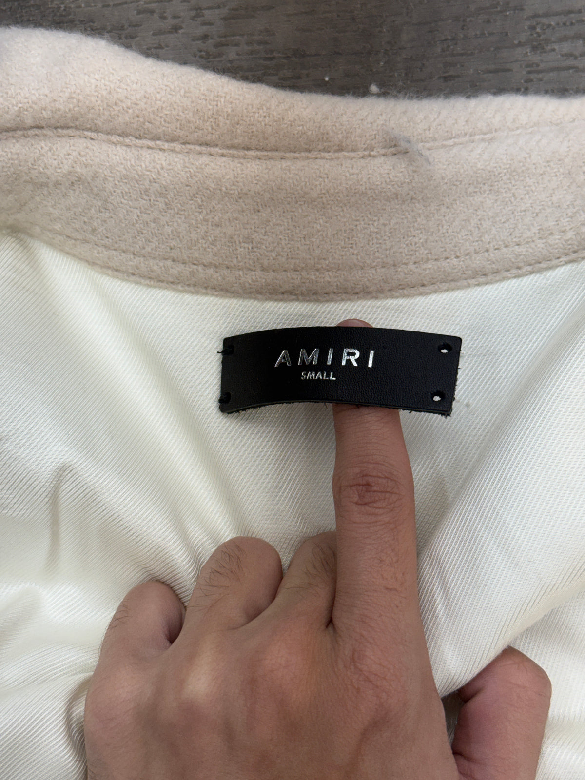AMIRI FRINGE HEM WOOL OVERSHIRT (S)