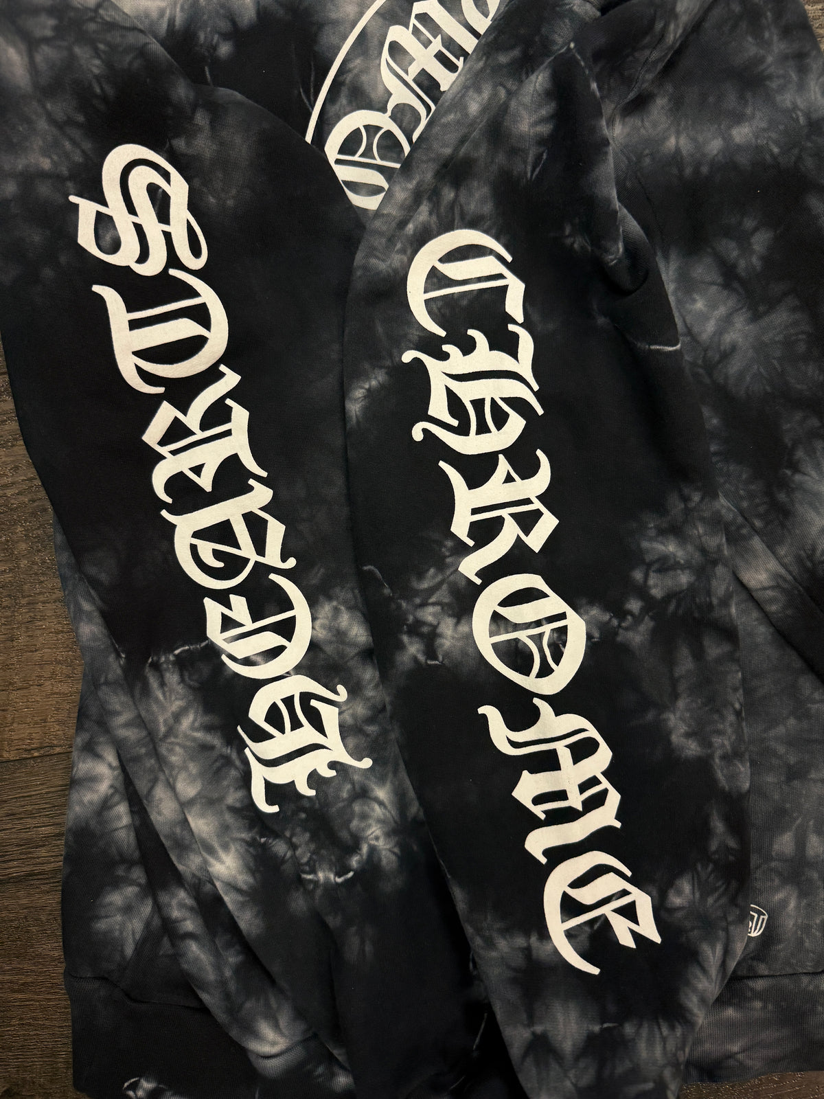 CHROME HEARTS TIE DYE SCROLL HORSESHOE HOODIE (L)