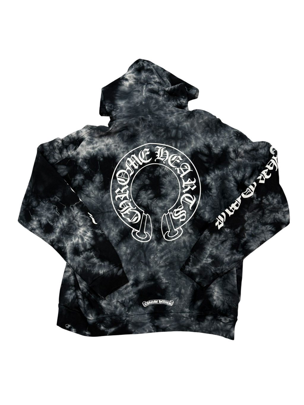 CHROME HEARTS TIE DYE SCROLL HORSESHOE HOODIE (L)