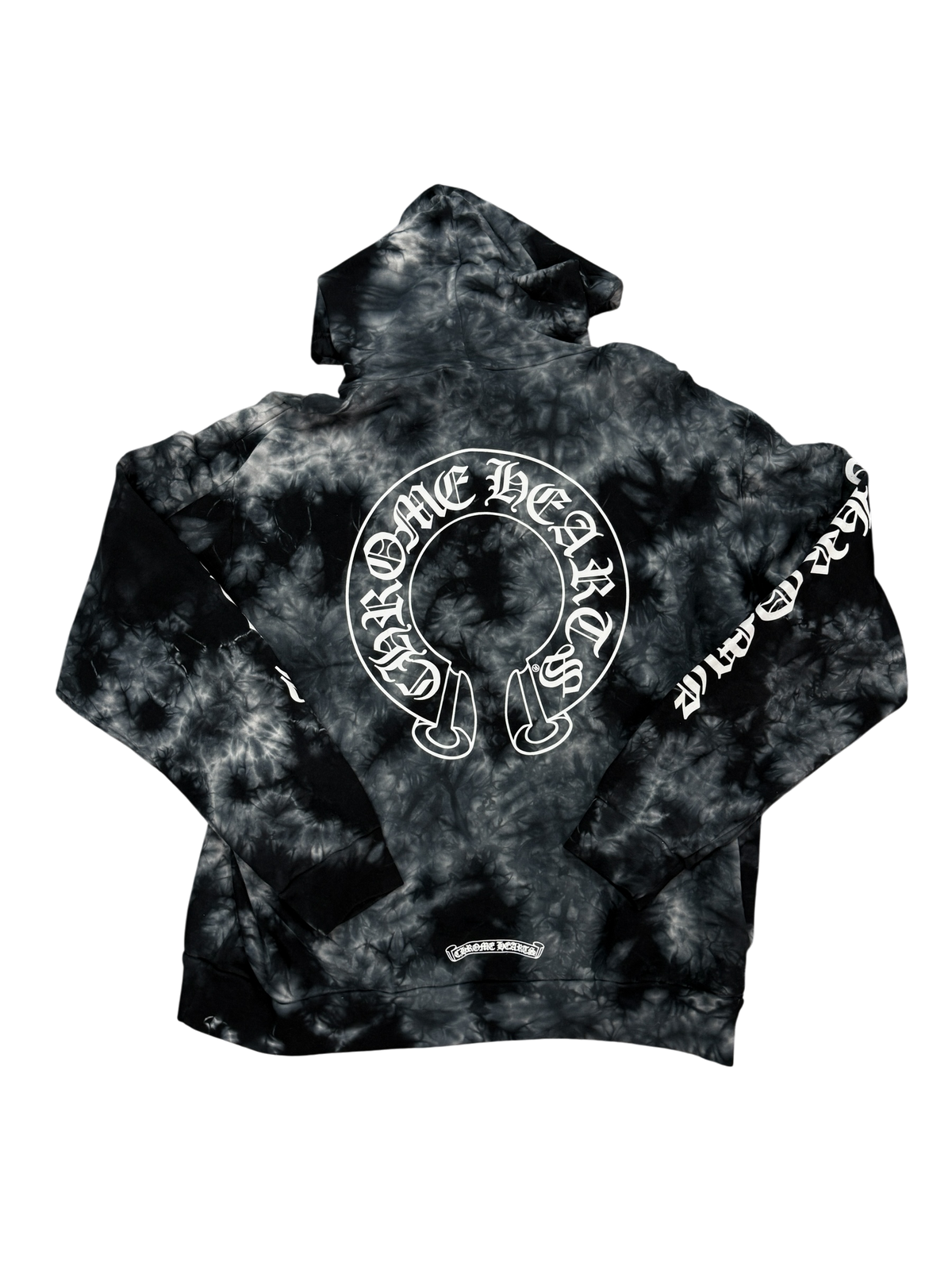 CHROME HEARTS TIE DYE SCROLL HORSESHOE HOODIE (L)