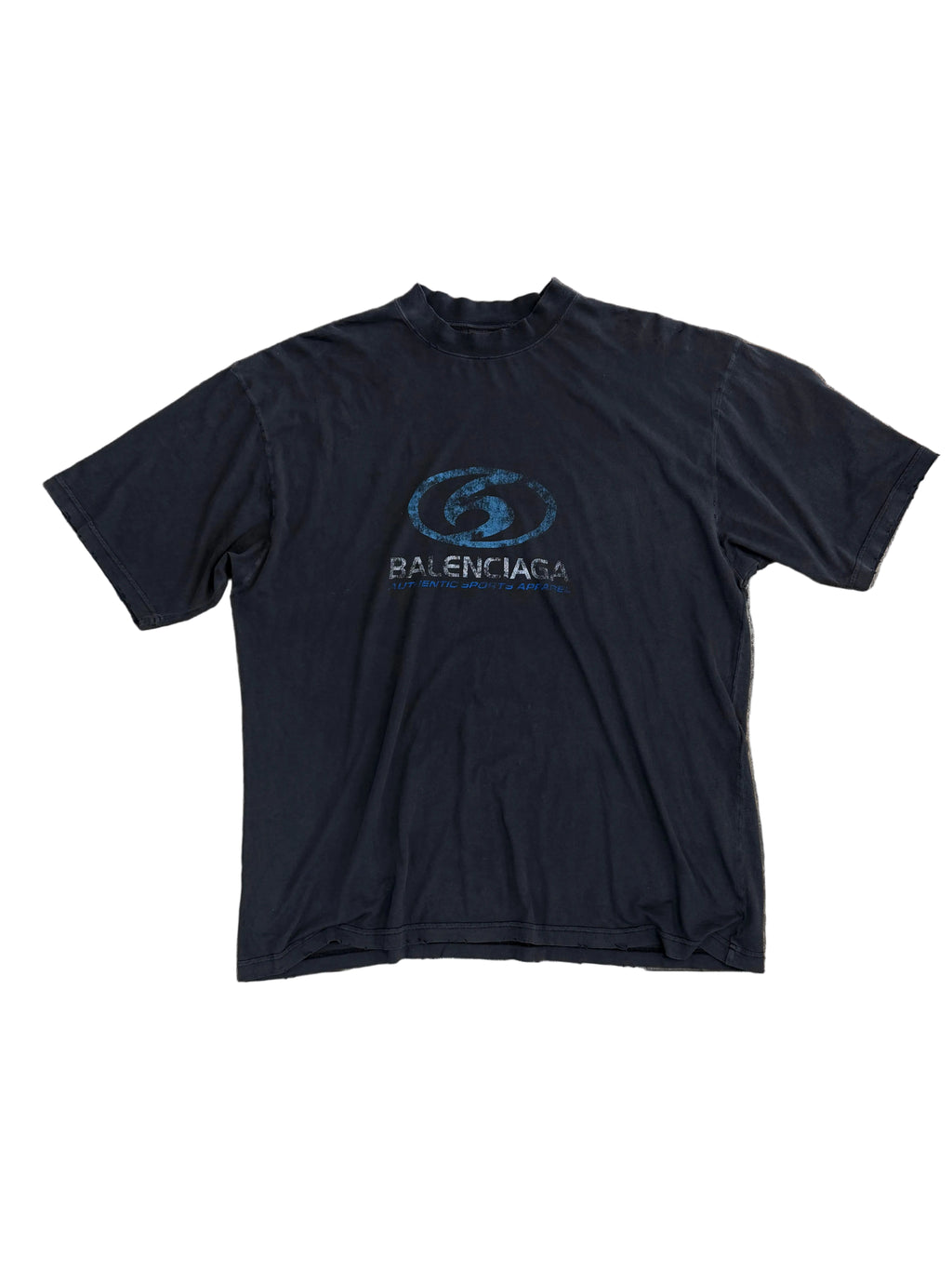 BALENCIAGA SURFER LOGO DISTRESSED TEE (S)