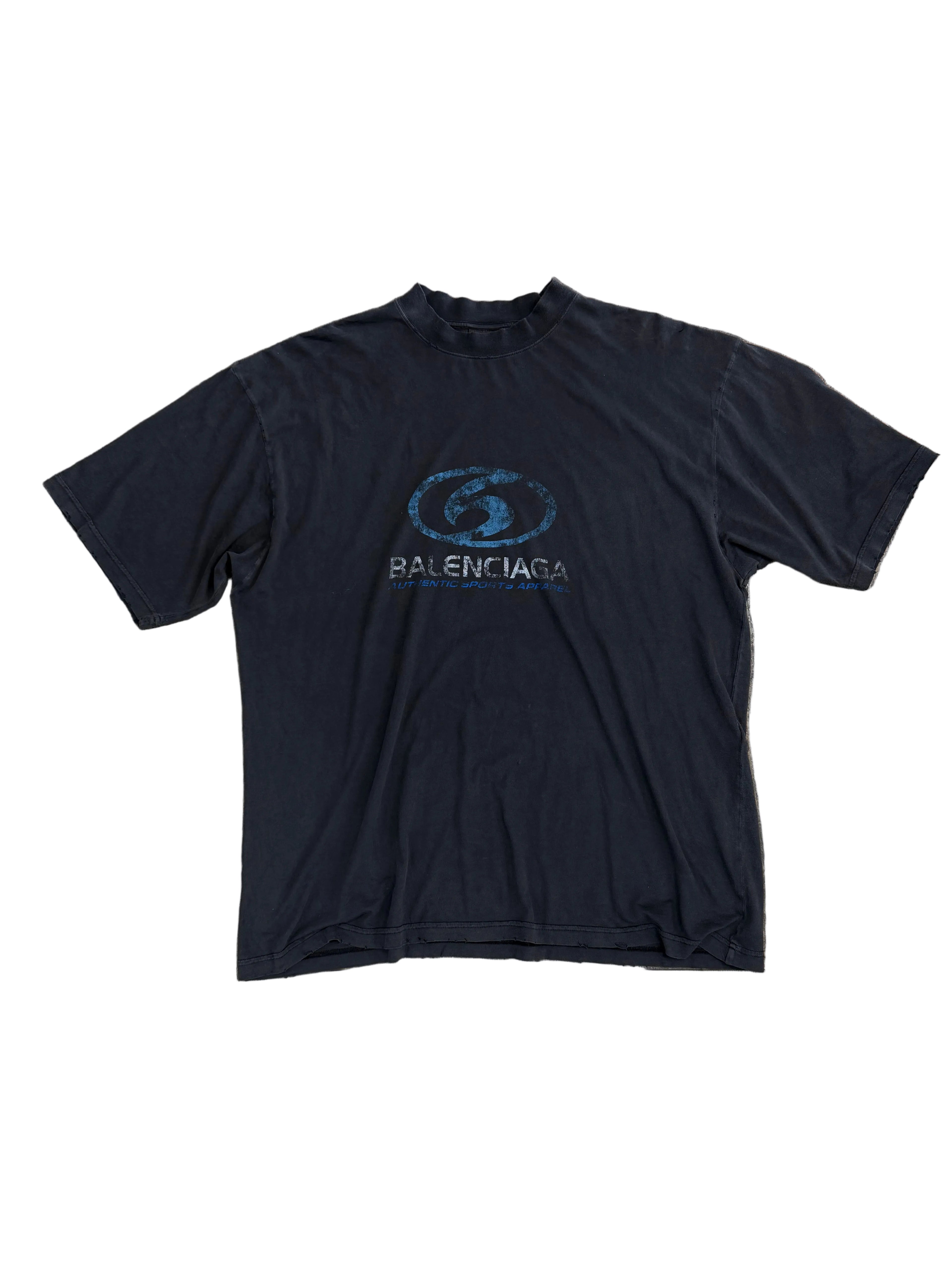 BALENCIAGA SURFER LOGO DISTRESSED TEE (S)