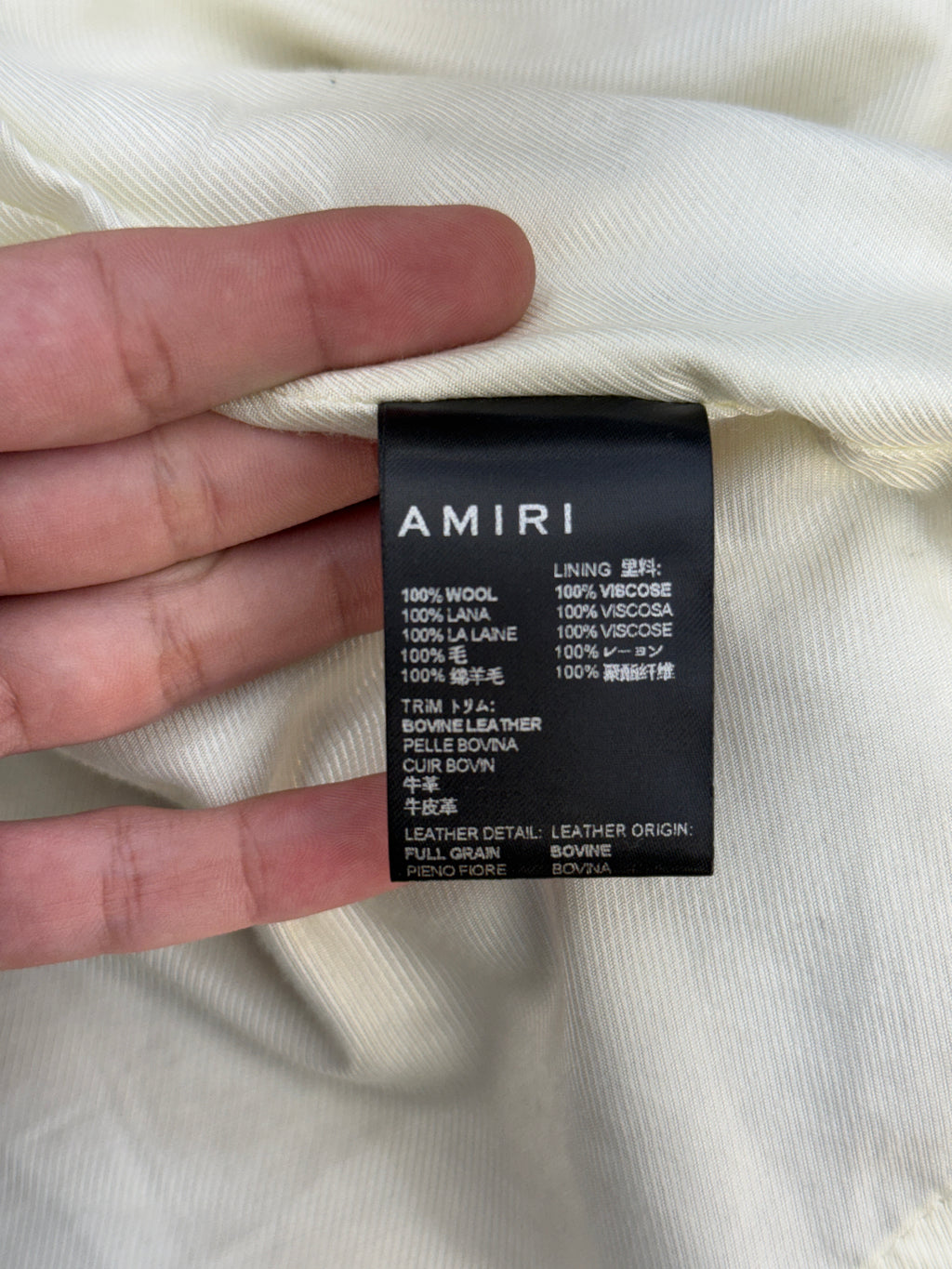 AMIRI FRINGE HEM WOOL OVERSHIRT (S)