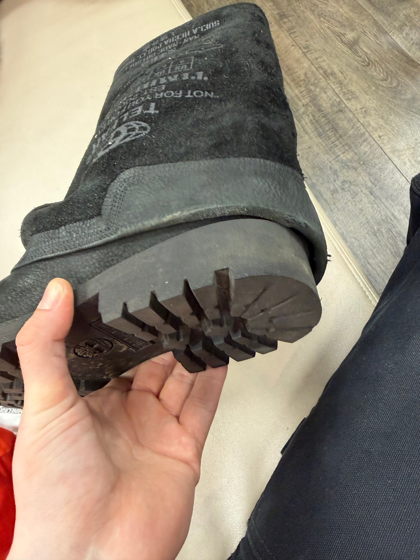 TELFAR X TIMBERLAND BLACK PULL UP BOOT (9)