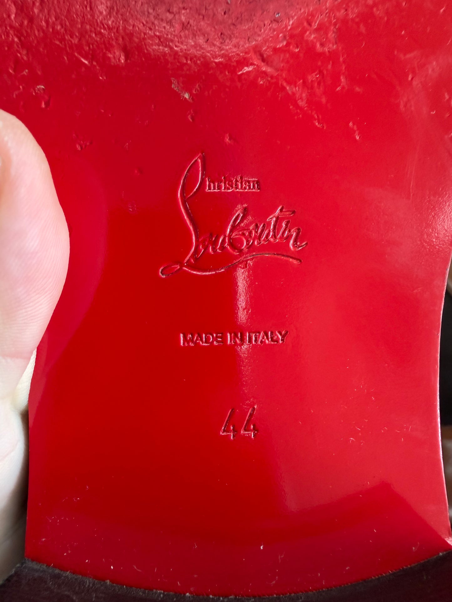 CHRISTIAN LOUBOUTIN SAMSON CALF LEATHER BOOTS (44)