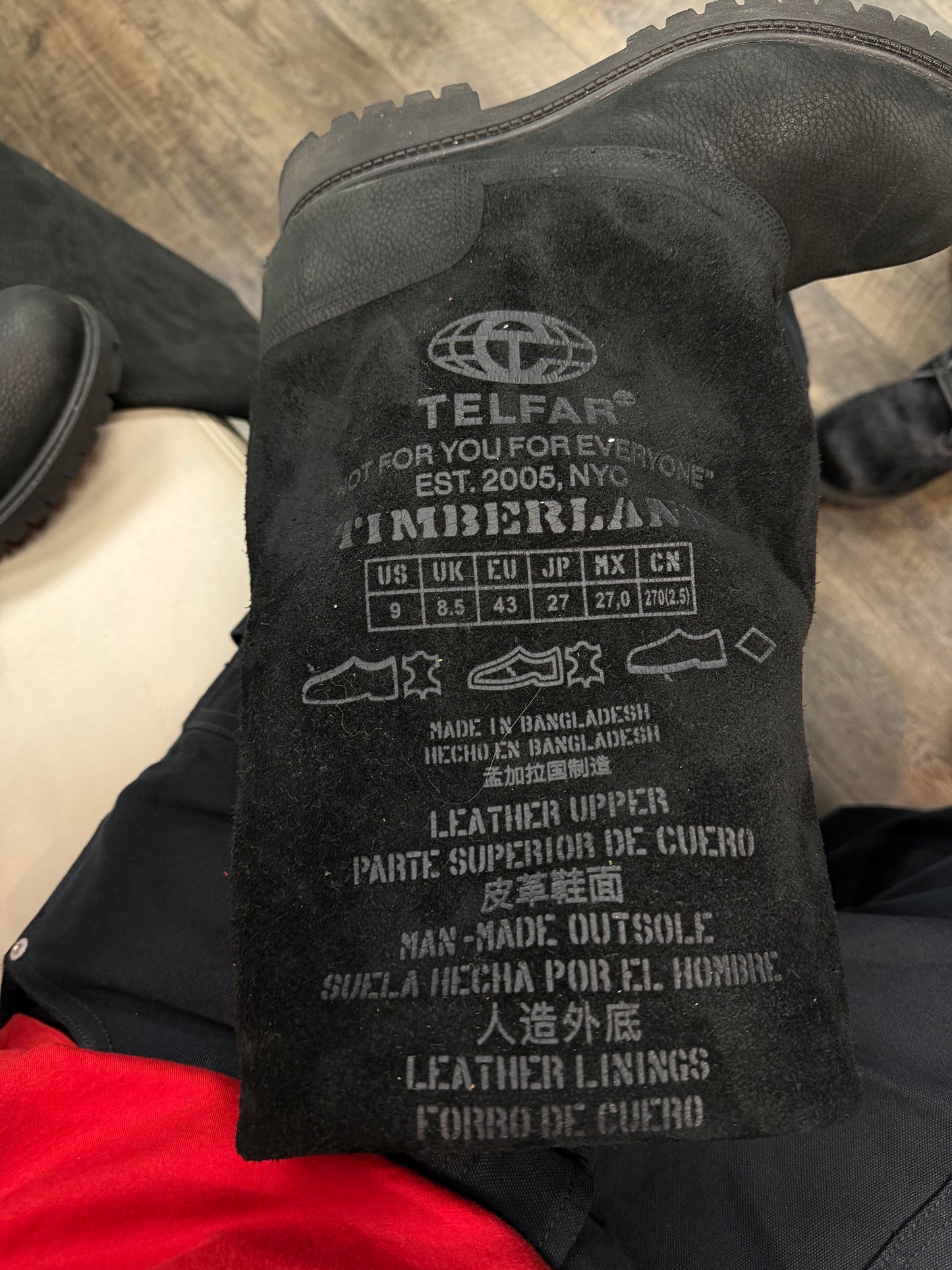 TELFAR X TIMBERLAND BLACK PULL UP BOOT (9)