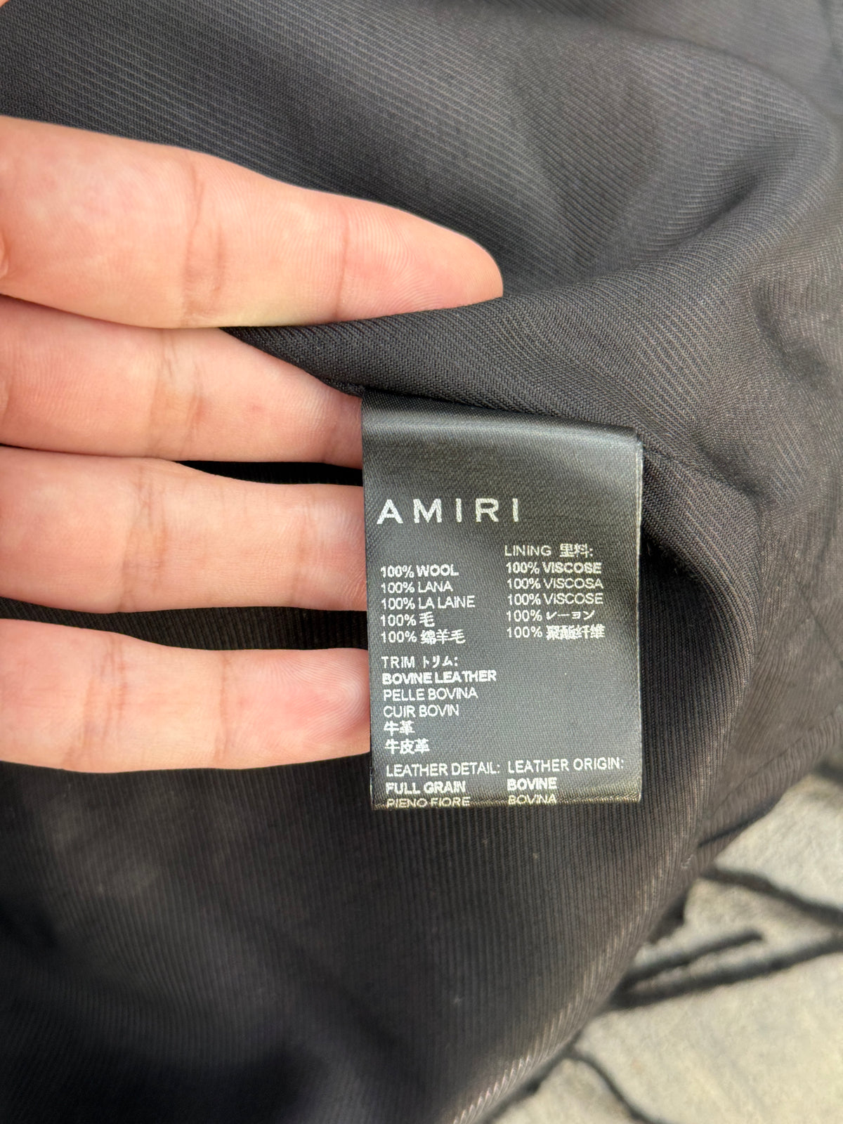 AMIRI FRINGE HEM WOOL OVERSHIRT (S)