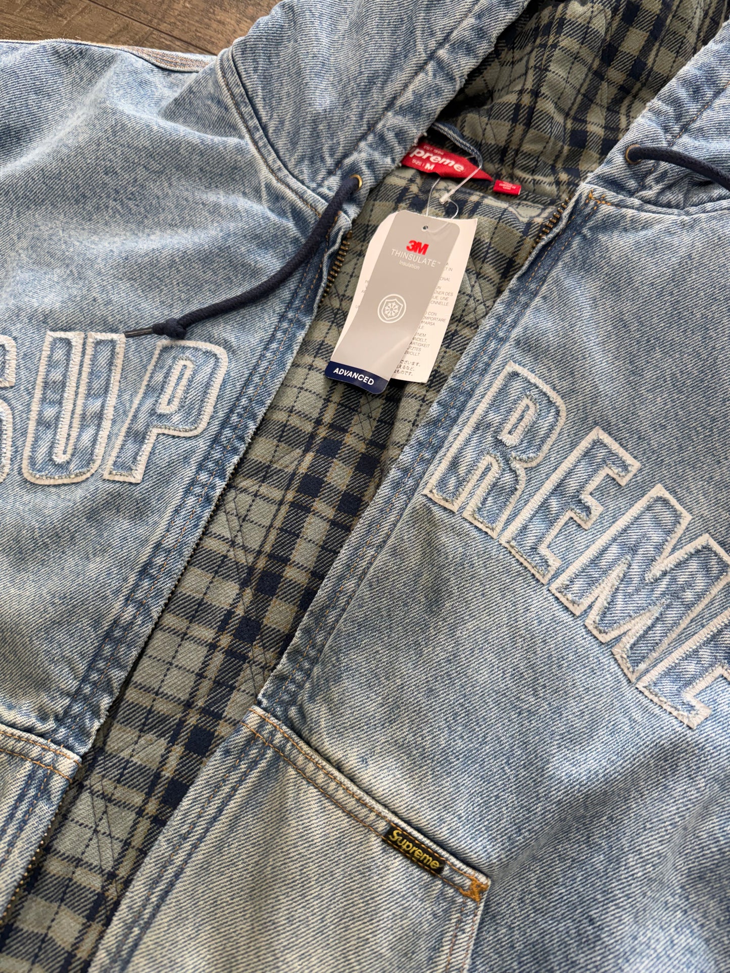 SUPREME DENIM REFLECTIVE WORK JACKET (XL)