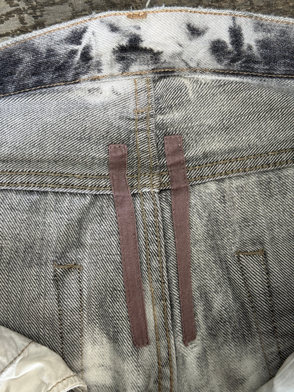RICK OWENS DRKSHDW DETROIT “BATIK BLEACH” JEANS (29)