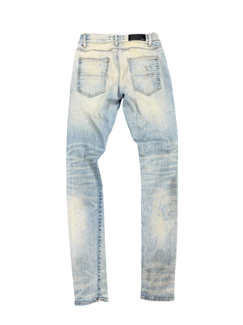 AMIRI LIGHT WASH DISTRESSED DENIM JEANS (30)