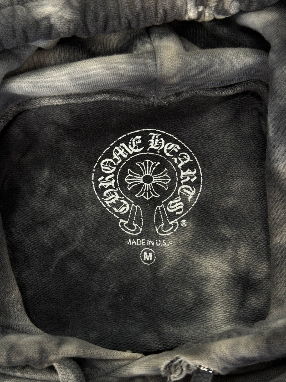 CHROME HEARTS “FUCK YOU” HORSESHOE LOGO TIE DYE HOODIE (M)