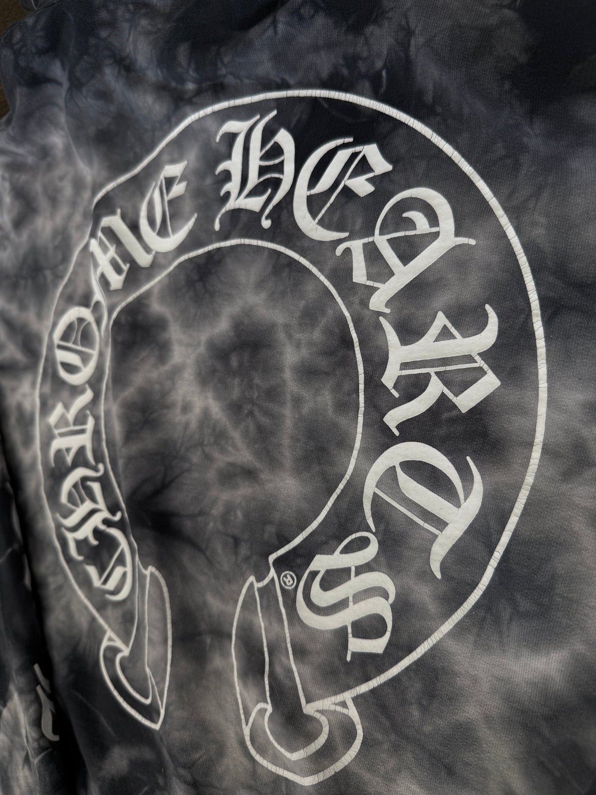 CHROME HEARTS “FUCK YOU” HORSESHOE LOGO TIE DYE HOODIE (M)