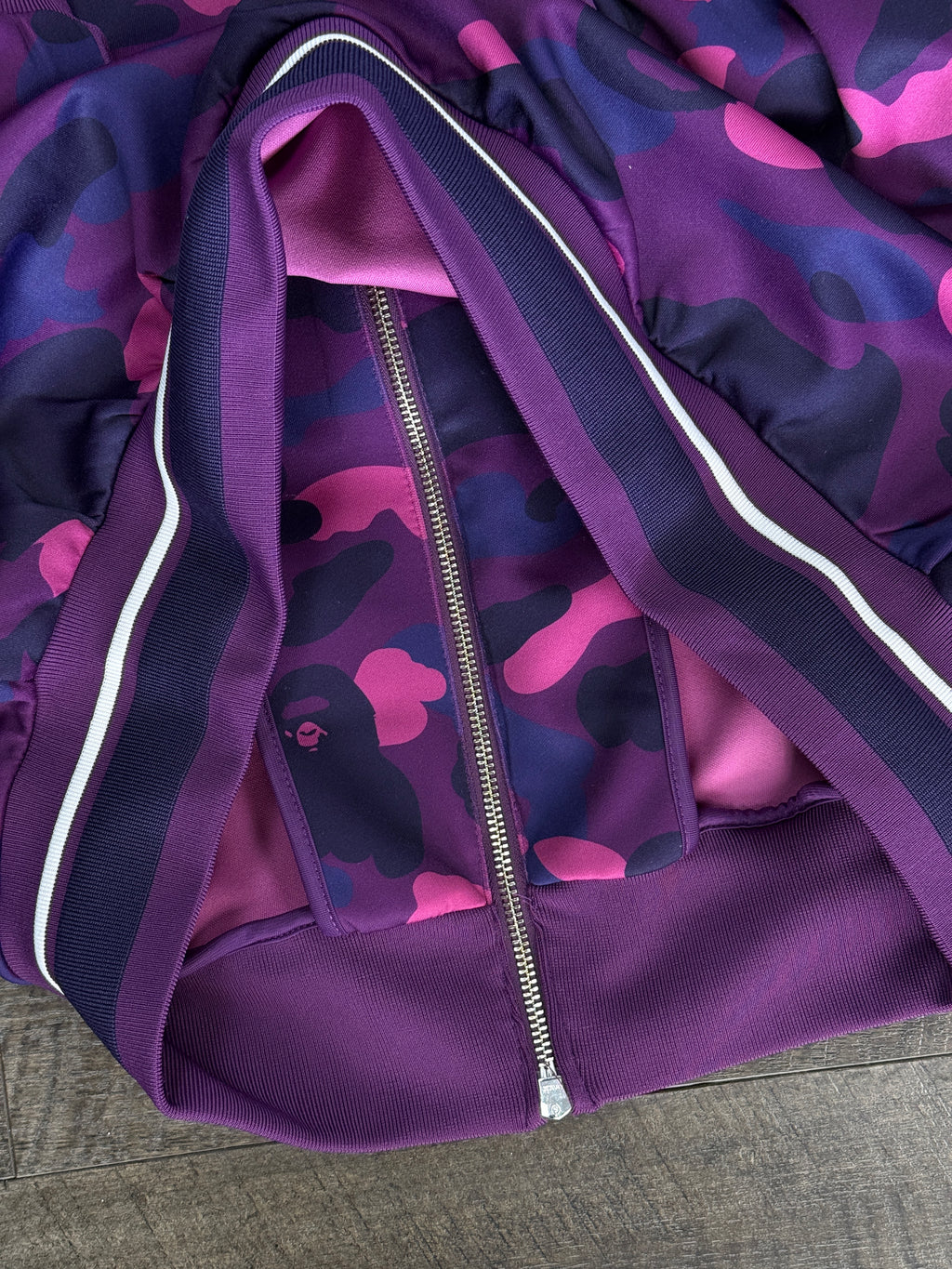 BAPE COLOR CAMO PURPLE FULL ZIP HOODIE (M)