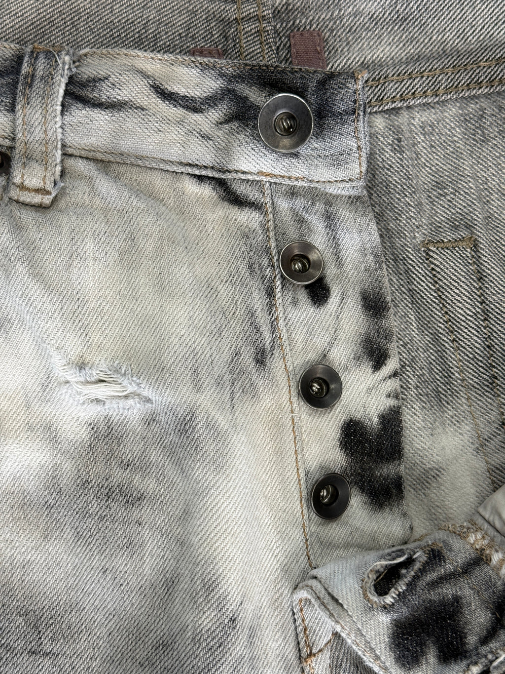 RICK OWENS DRKSHDW DETROIT “BATIK BLEACH” JEANS (29)
