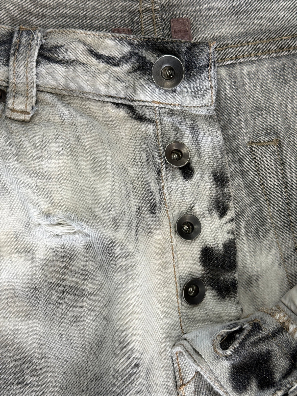 RICK OWENS DRKSHDW DETROIT “BATIK BLEACH” JEANS (29)