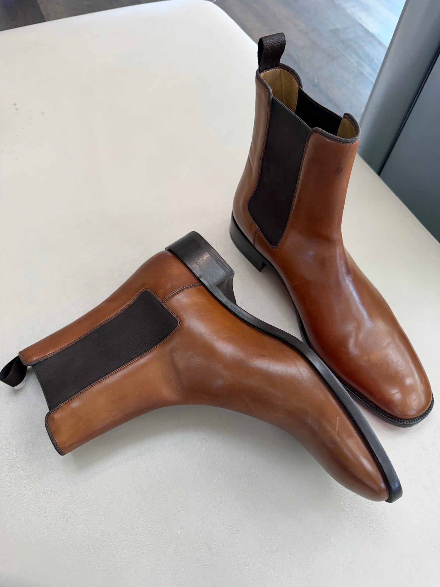 CHRISTIAN LOUBOUTIN SAMSON CALF LEATHER BOOTS (44)