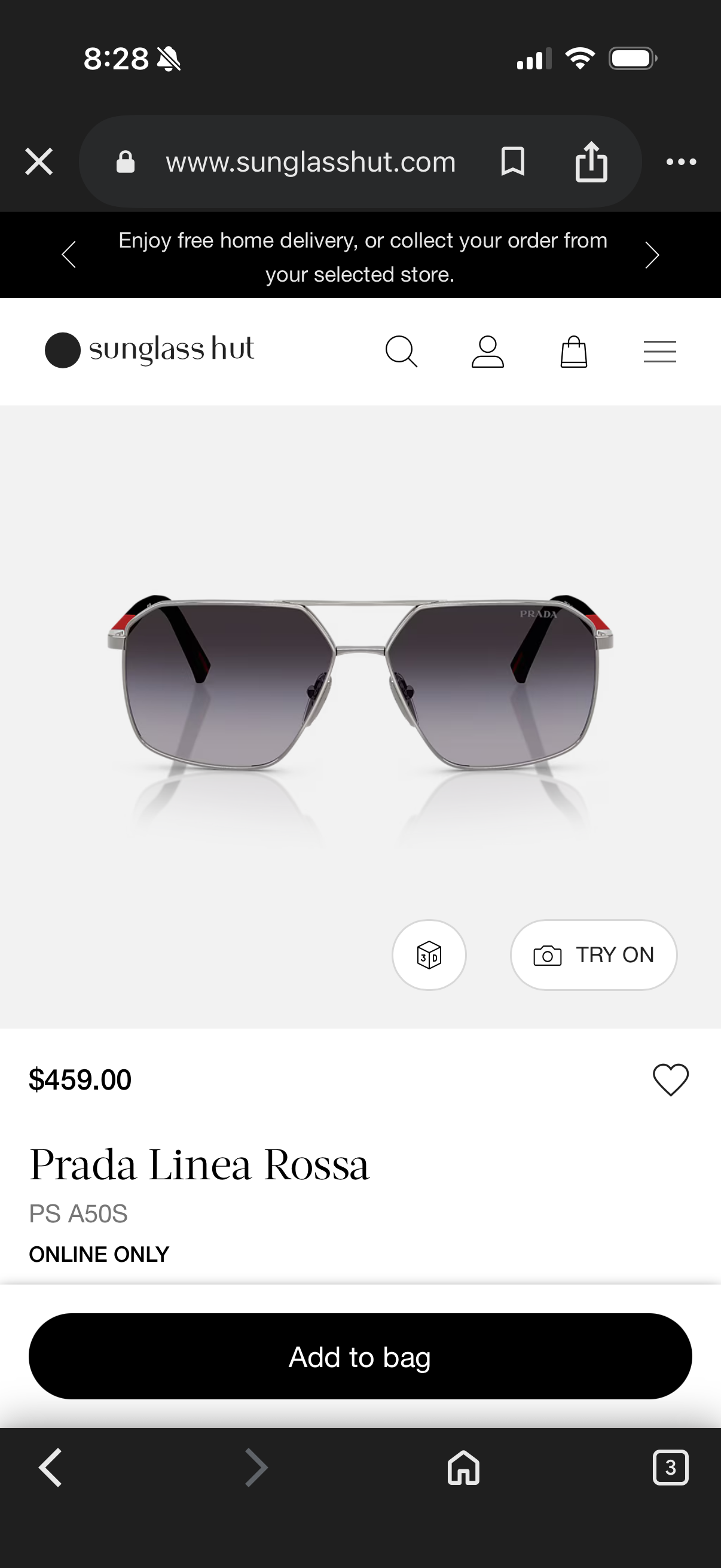 PRADA LINEA ROSA PS 512S XL SUNGLASSES