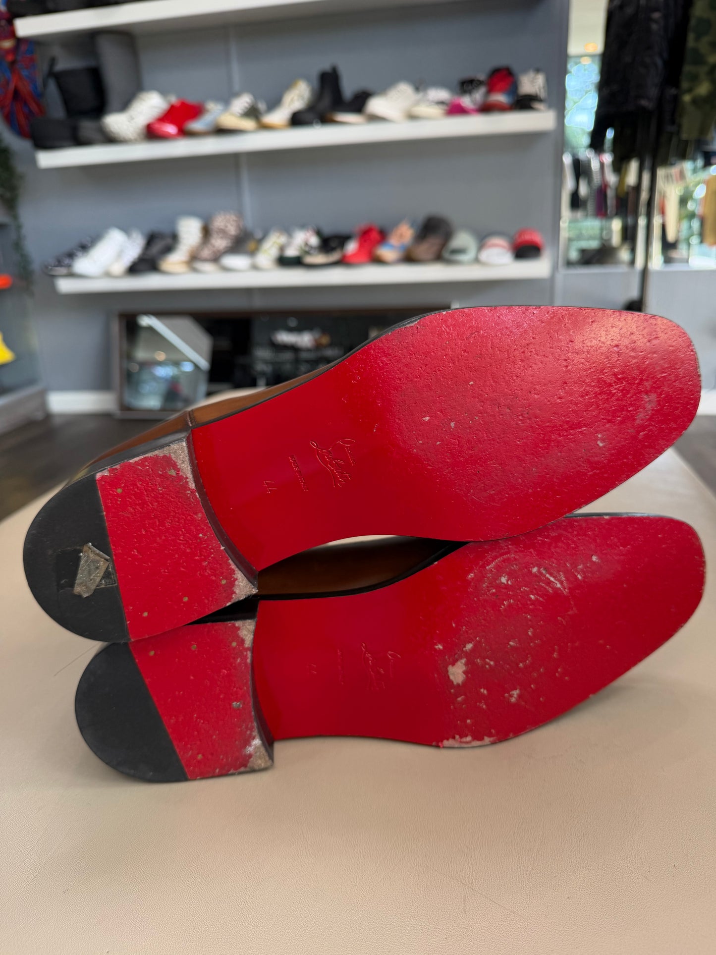 CHRISTIAN LOUBOUTIN SAMSON CALF LEATHER BOOTS (44)