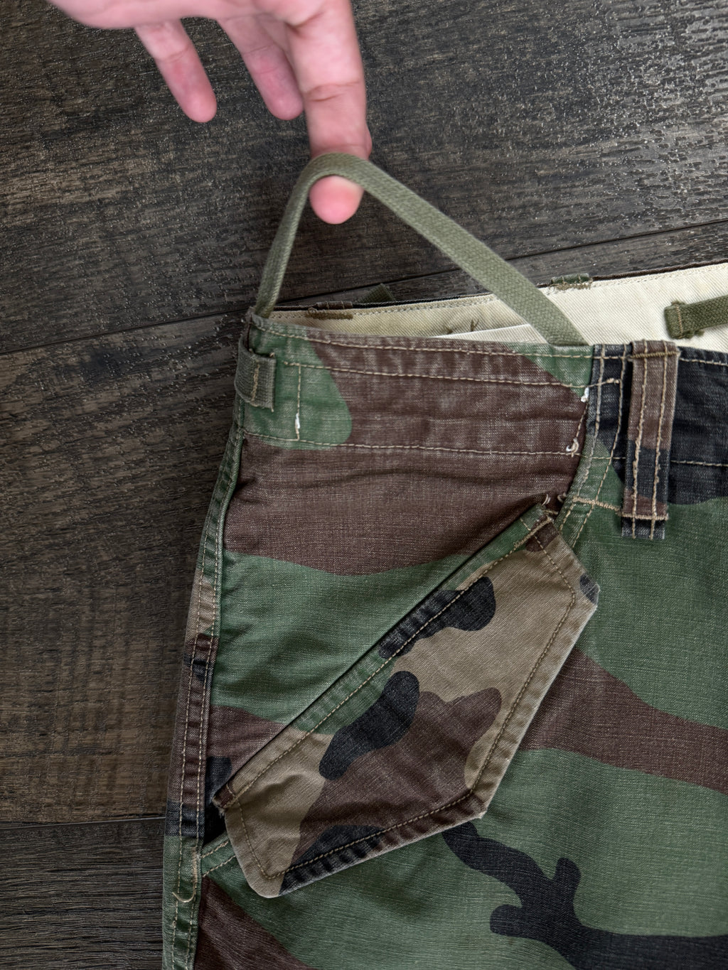 POLO WOODLAND CAMO MILITARY STYLE CARGO PANTS (32)