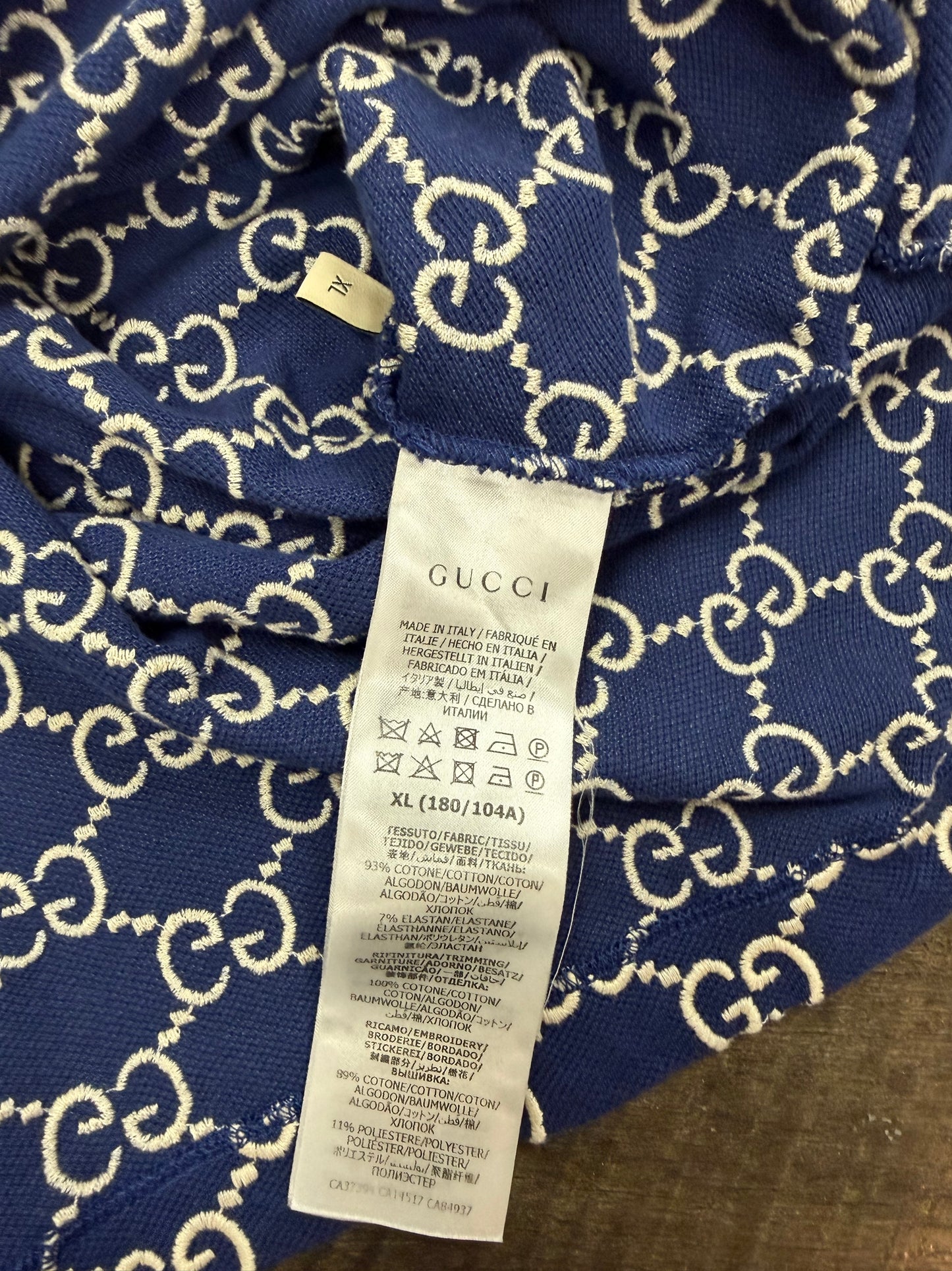 GUCCI INTERLOCK CHAIN STITCH POLO (XL)