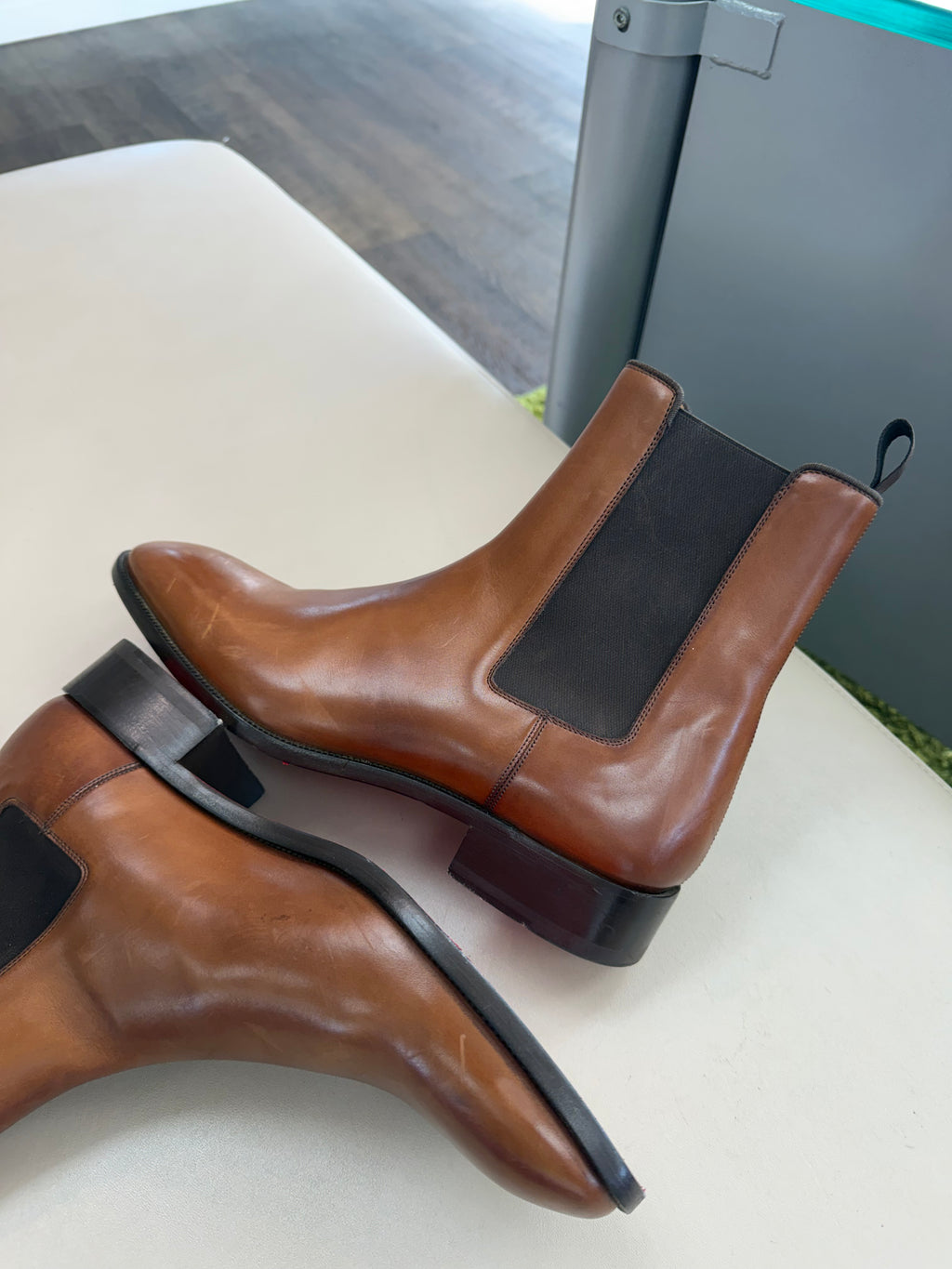 CHRISTIAN LOUBOUTIN SAMSON CALF LEATHER BOOTS (44)