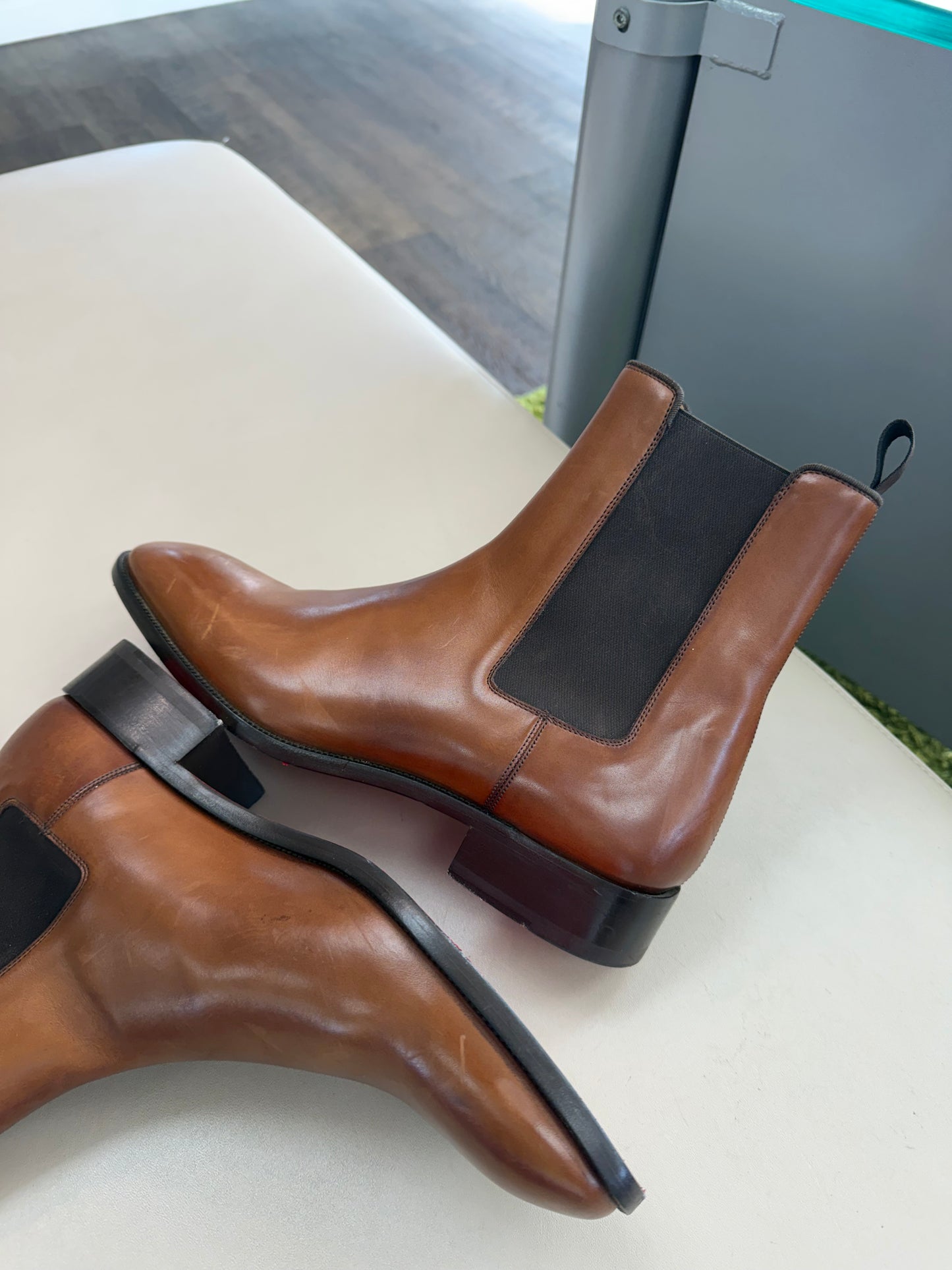 CHRISTIAN LOUBOUTIN SAMSON CALF LEATHER BOOTS (44)