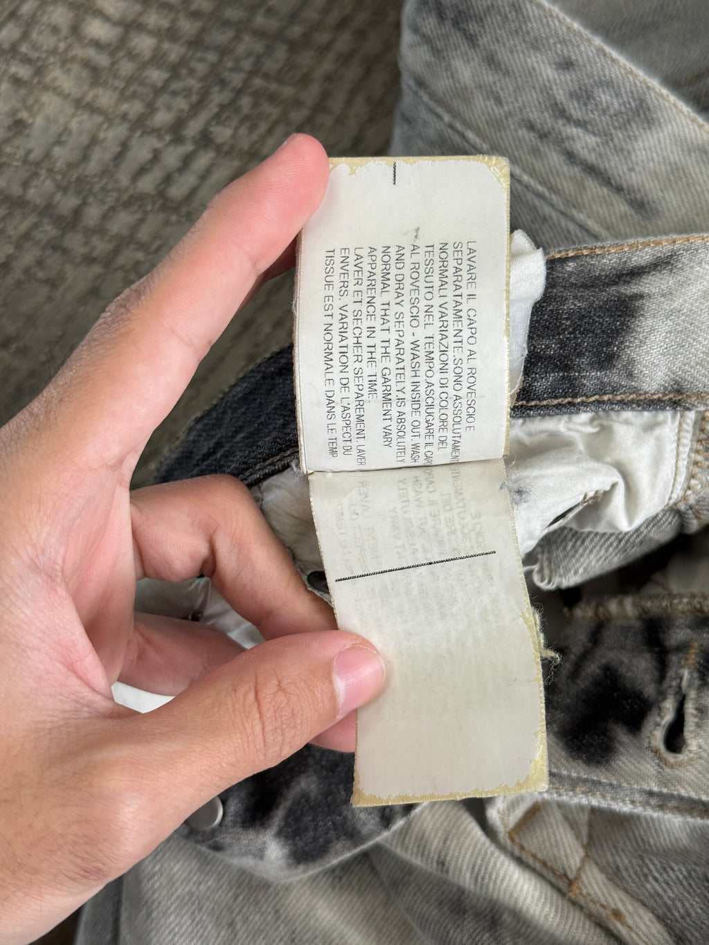 RICK OWENS DRKSHDW DETROIT “BATIK BLEACH” JEANS (29)