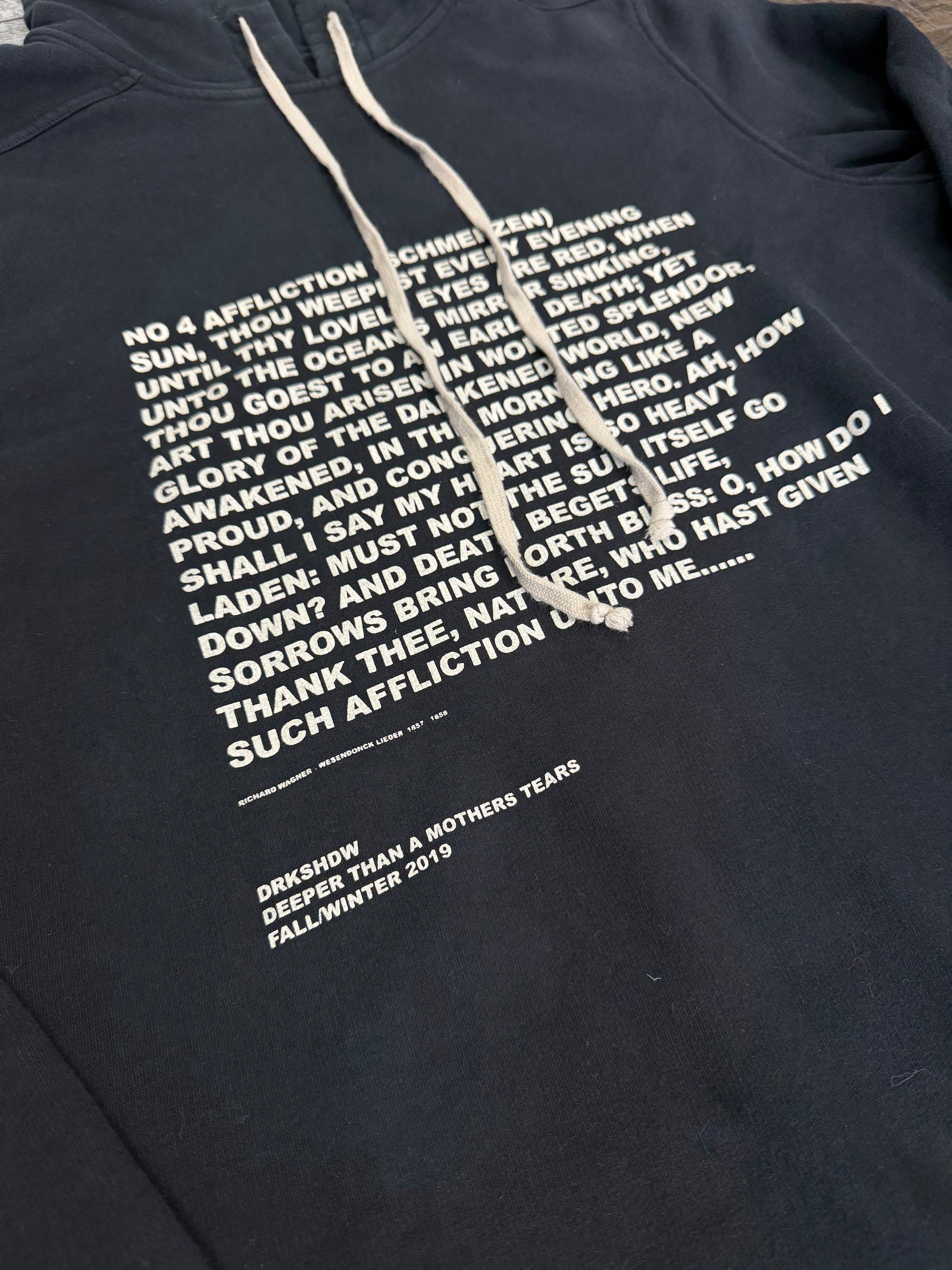 RICK OWENS DRKSHDW AFFLICTION HOODIE (M)