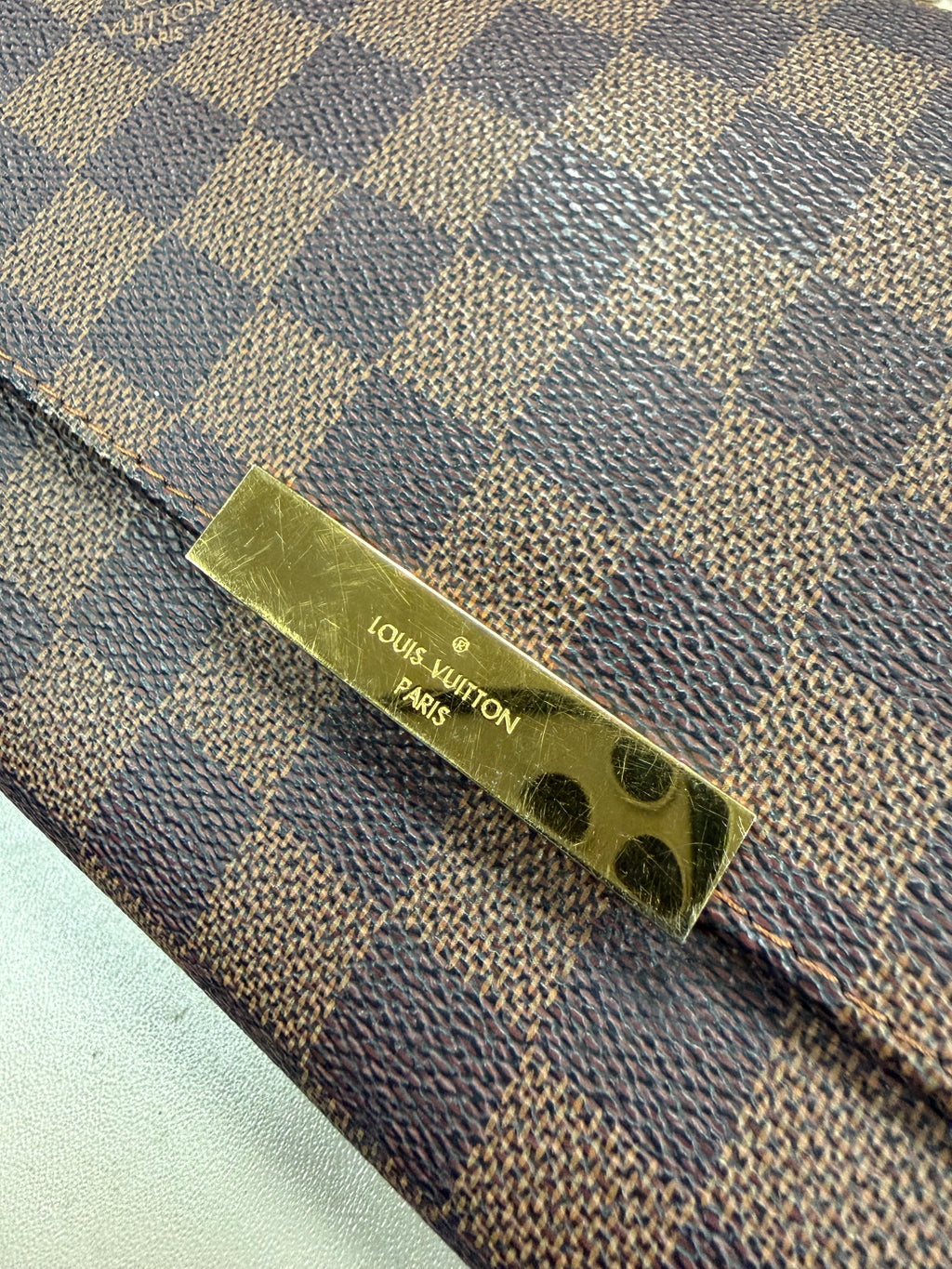 LOUIS VUITTON FAVORITE MM DAMIER EBENE CANVAS BAG