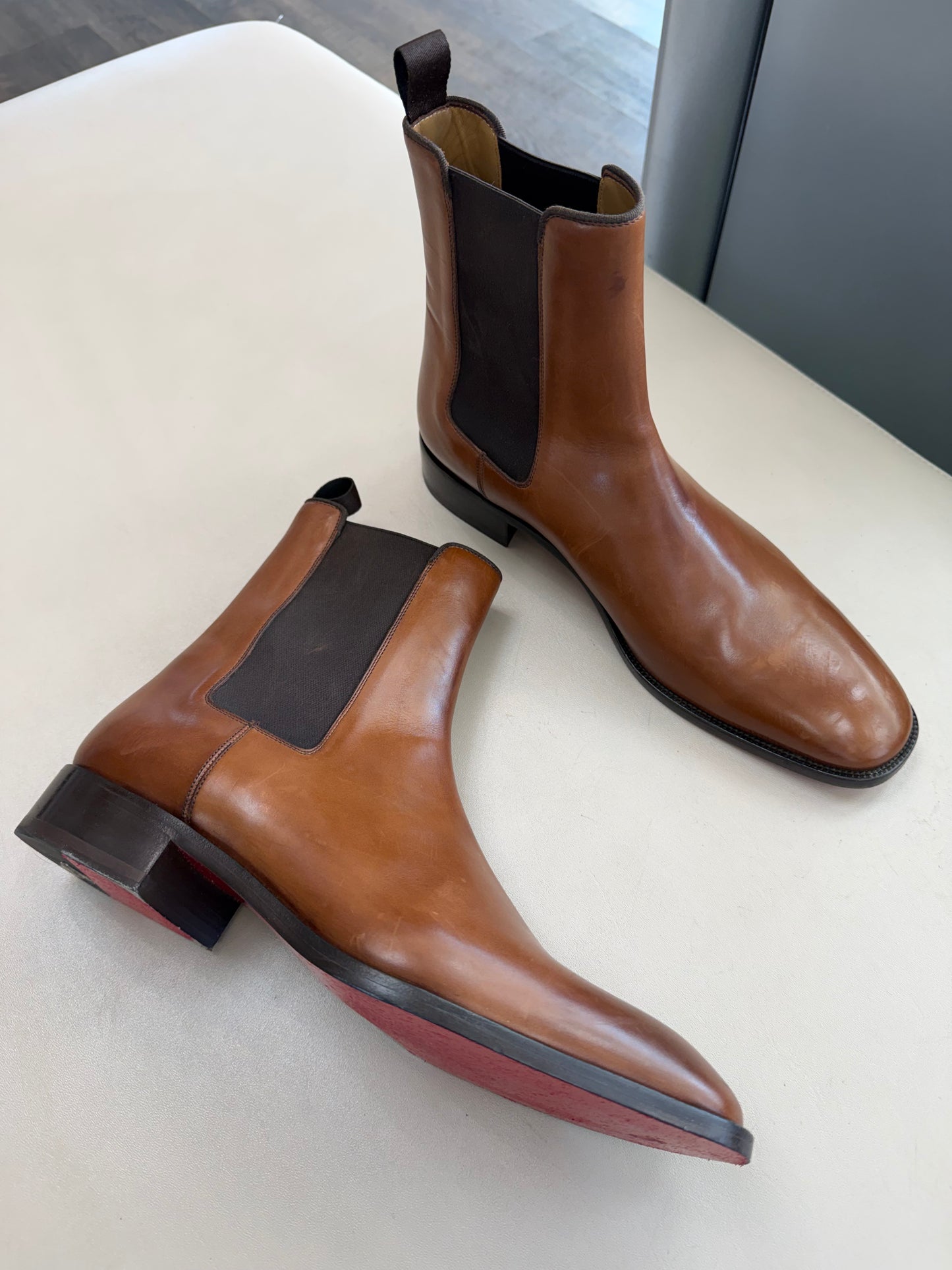 CHRISTIAN LOUBOUTIN SAMSON CALF LEATHER BOOTS (44)