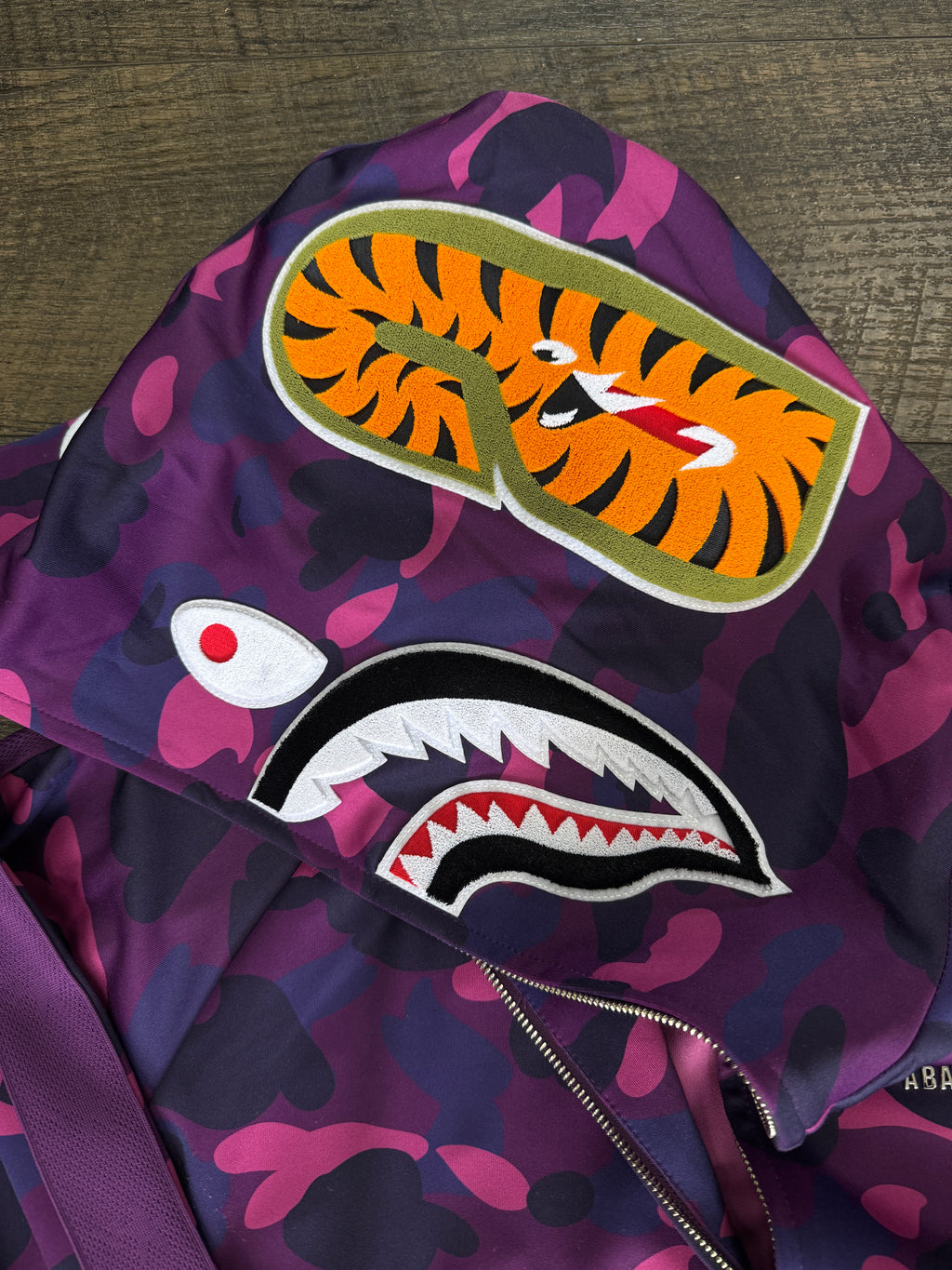 BAPE COLOR CAMO PURPLE FULL ZIP HOODIE (M)