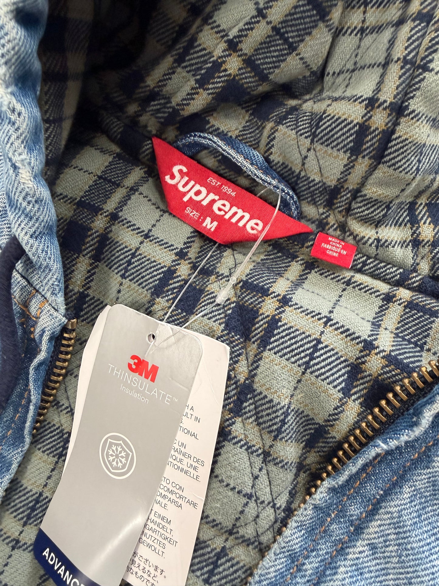 SUPREME DENIM REFLECTIVE WORK JACKET (XL)