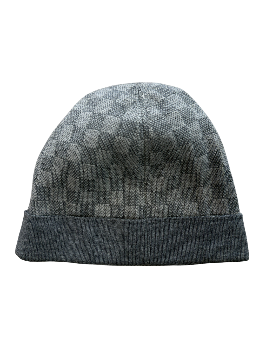 LOUIS VUITTON GREY CHECKERED BEANIE