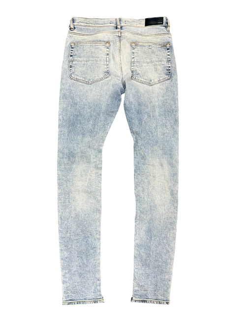AMIRI LIGHT WASH BLACK PATCH DENIM JEANS CUT(33)