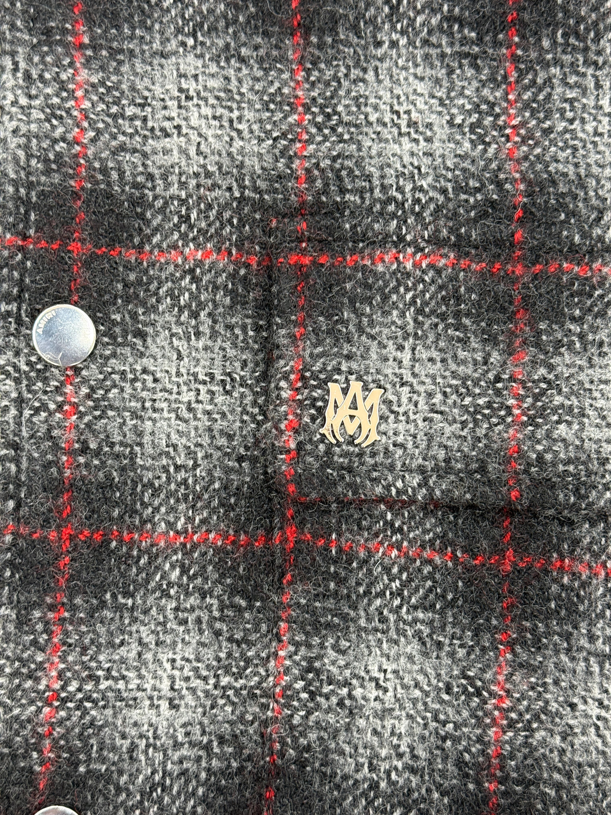 AMIRI FRINGE HEM WOOL OVERSHIRT (S)