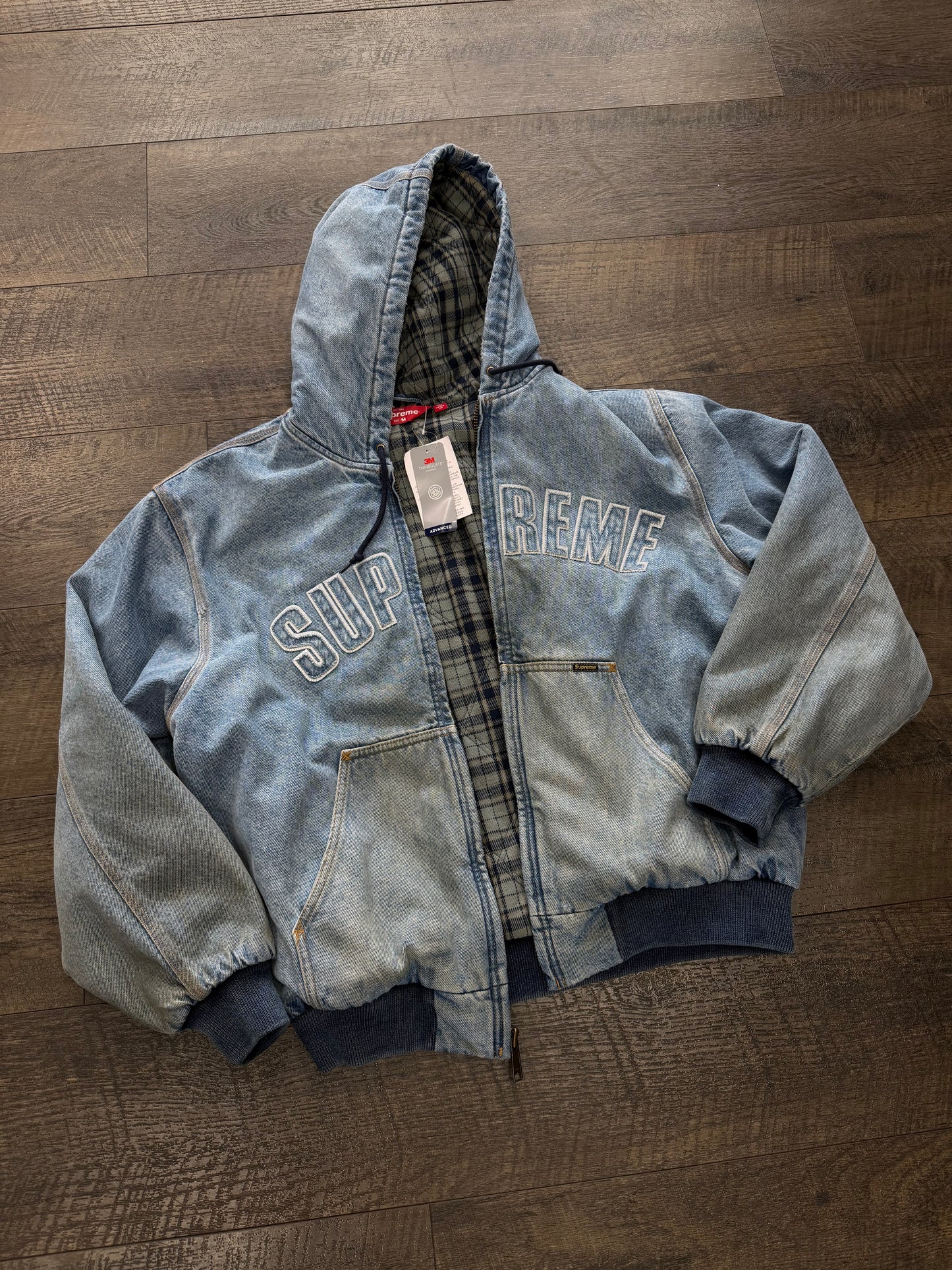 SUPREME DENIM REFLECTIVE WORK JACKET (XL)