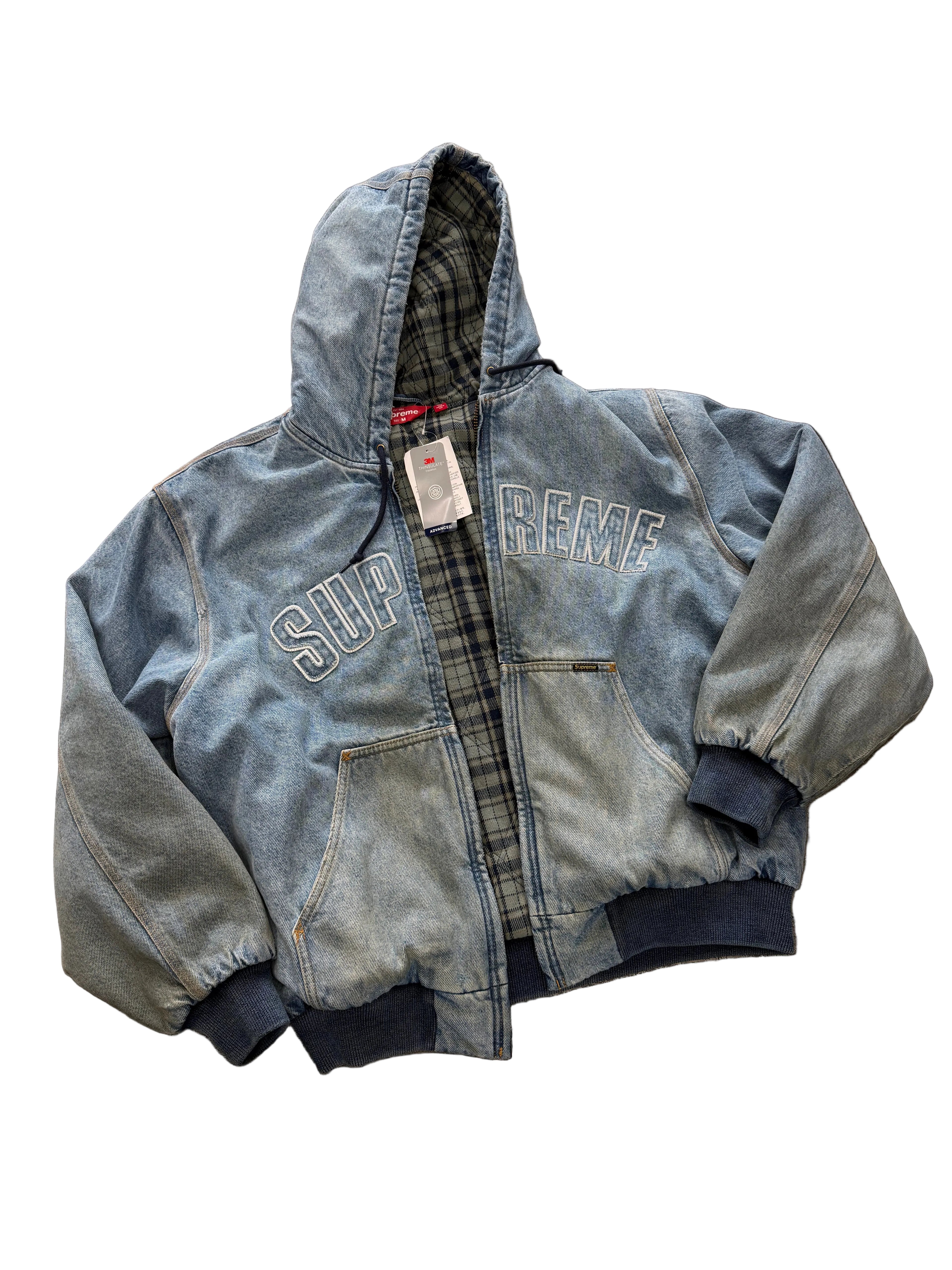 SUPREME DENIM REFLECTIVE WORK JACKET (XL)