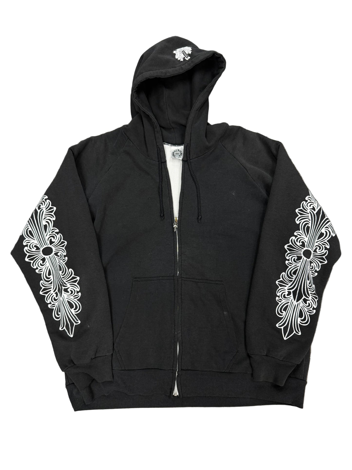 CHROME HEARTS VINTAGE THERMAL DAGGER ZIP HOODIE (XL)