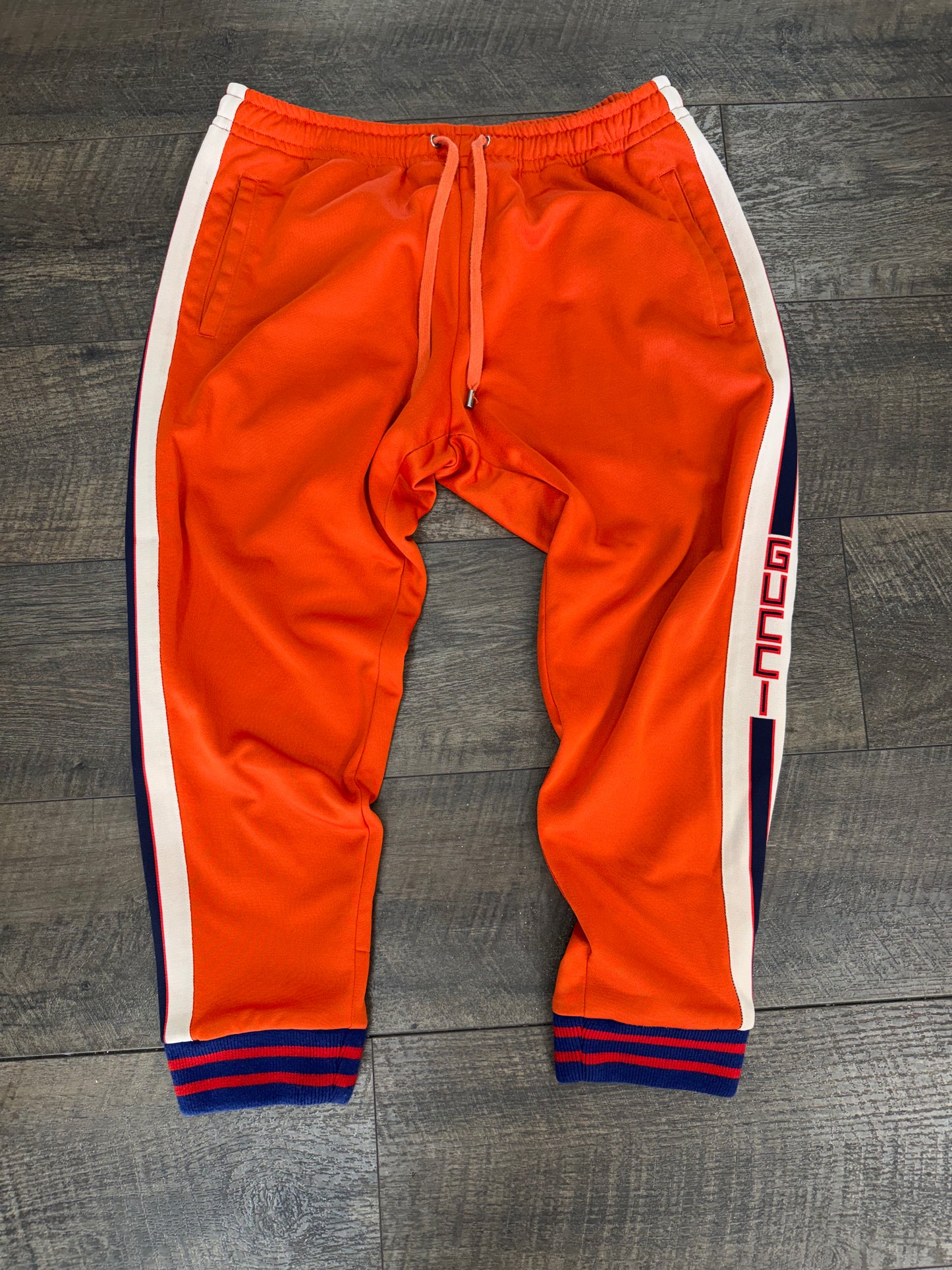 GUCCI ORANGE LOGO STRIPED TRACK PANT (XL)
