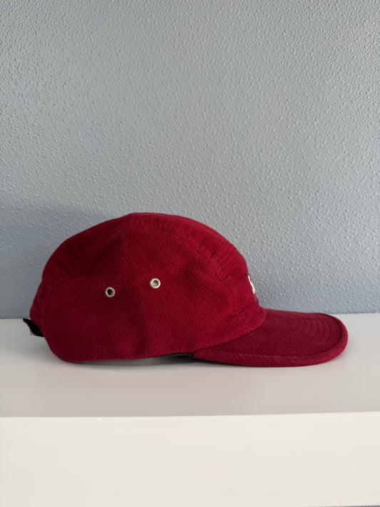 SUPREME VELOUR 5 PANEL CAMP HAT MAROON