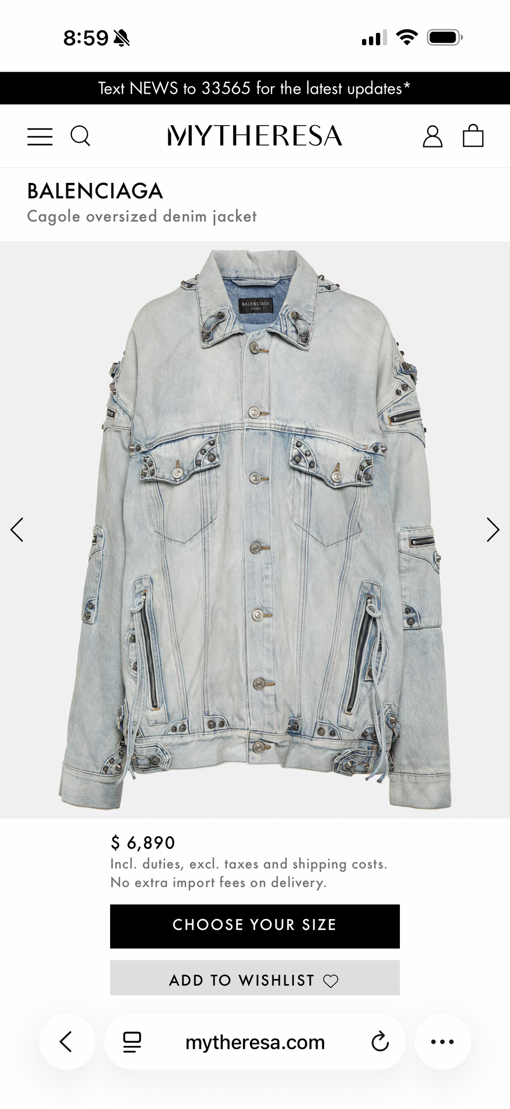 BALENCIAGA CAGOLE OVERSIZED DENIM JACKET (XXL)