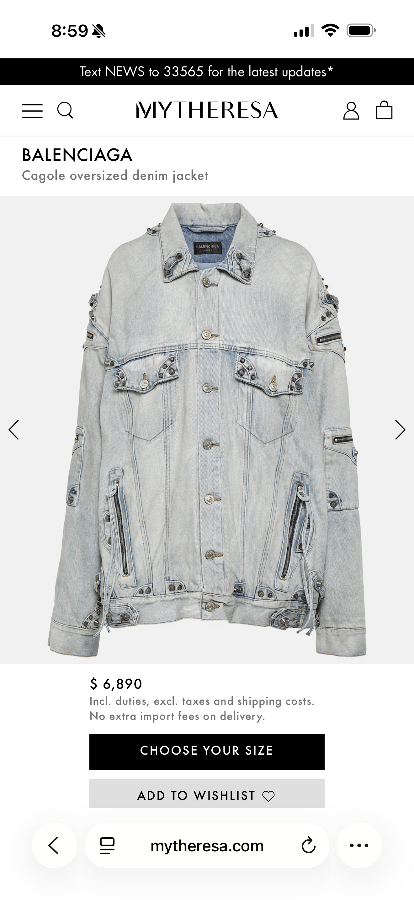 BALENCIAGA CAGOLE OVERSIZED DENIM JACKET (XXL)
